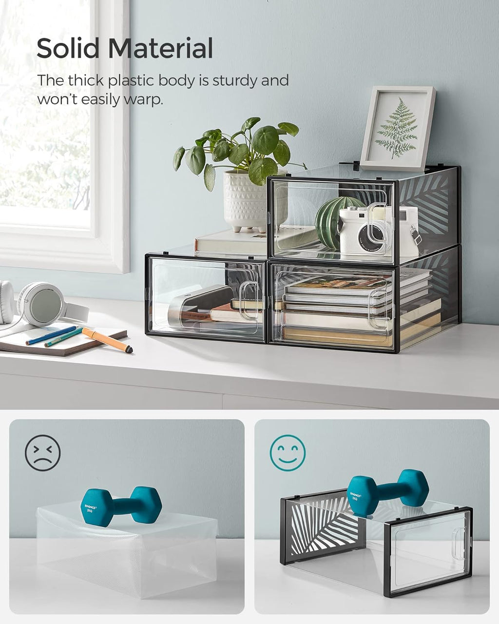 SONGMICS Set of 18 Shoe Boxes LSP106B18