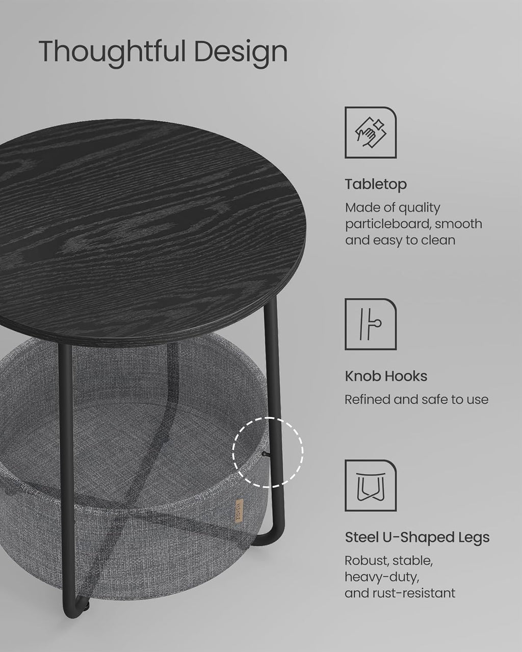 VASAGLE Side Table LET223B01