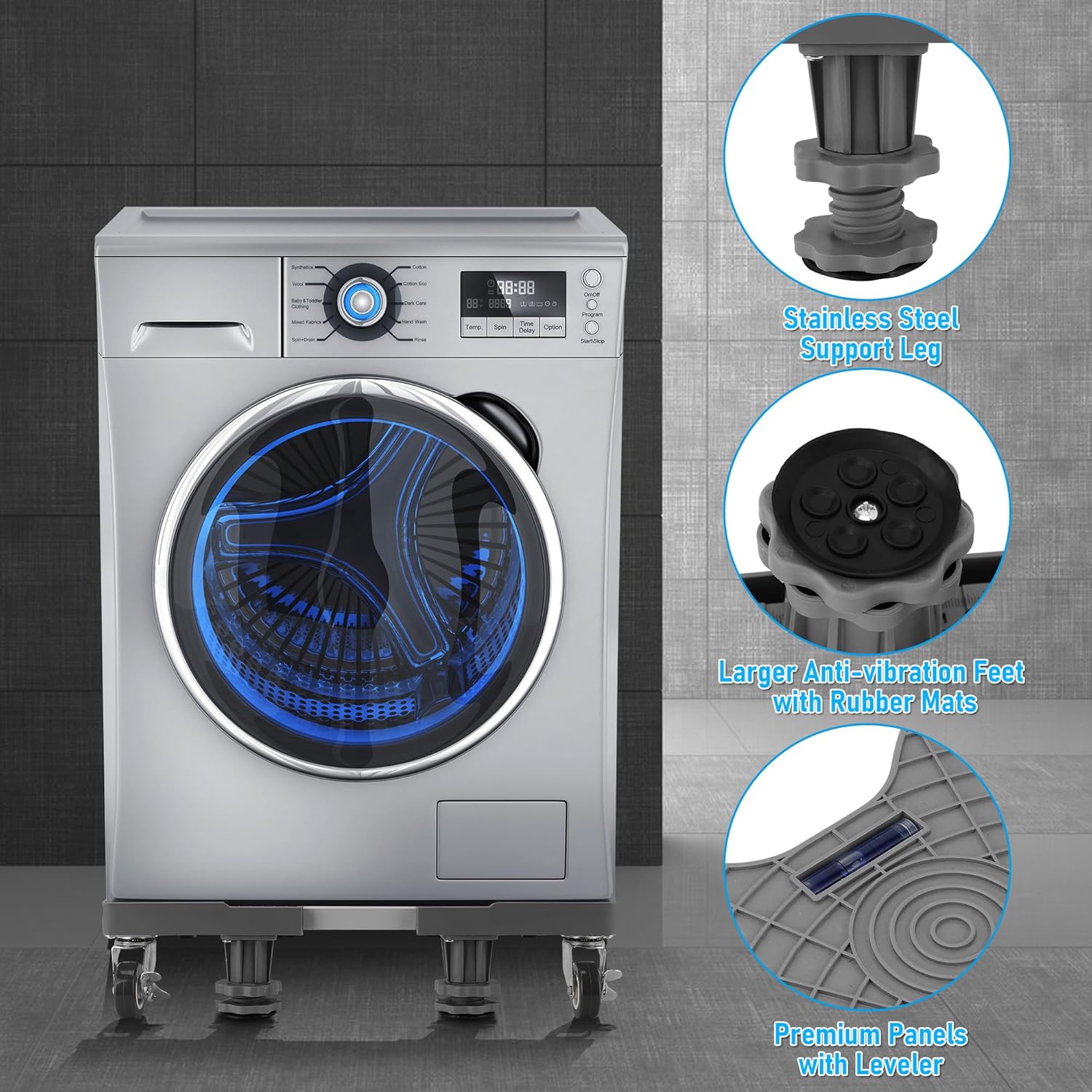 Washing Machine Stand with Wheels