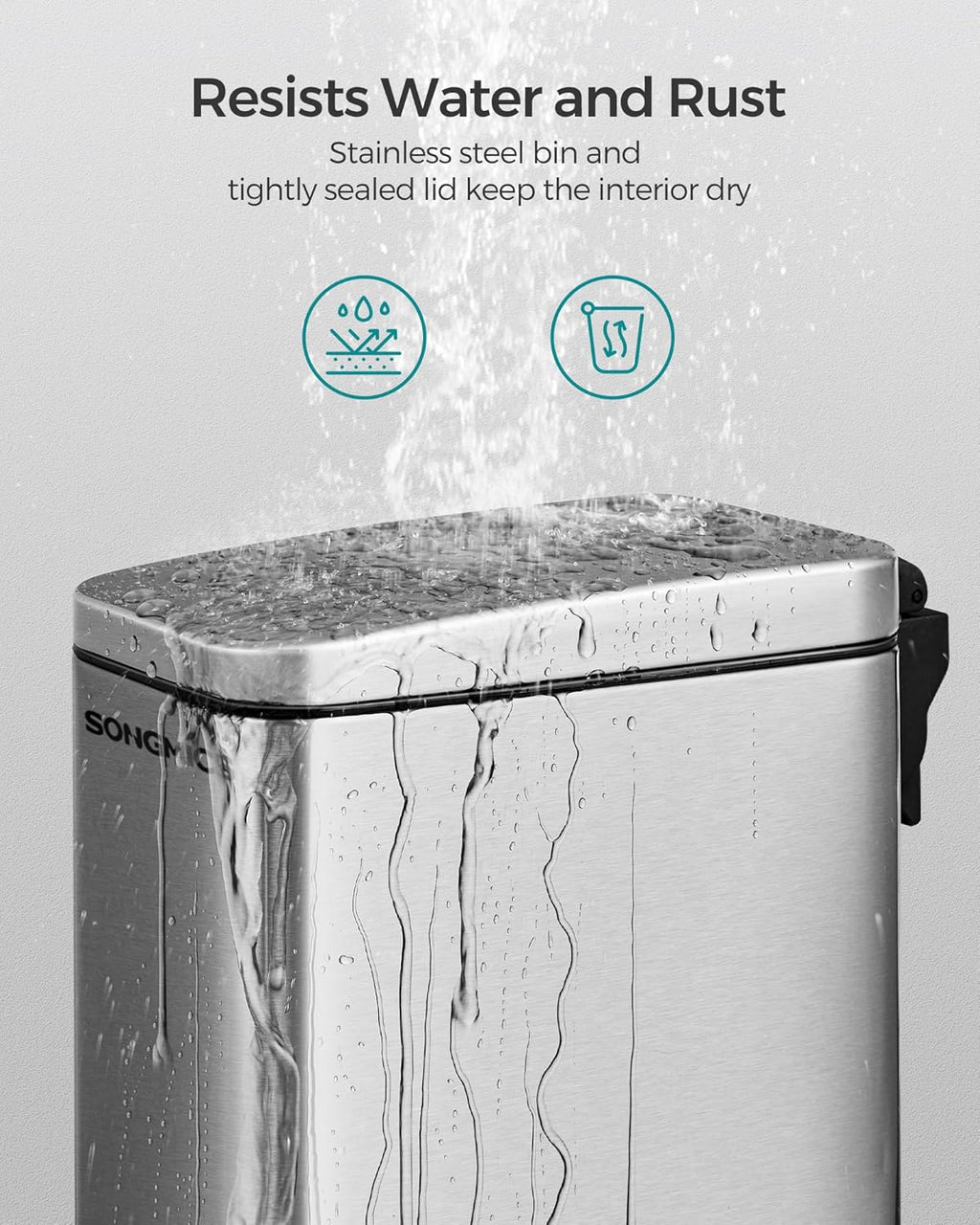 SONGMICS Bathroom Trash Can LTB560E05