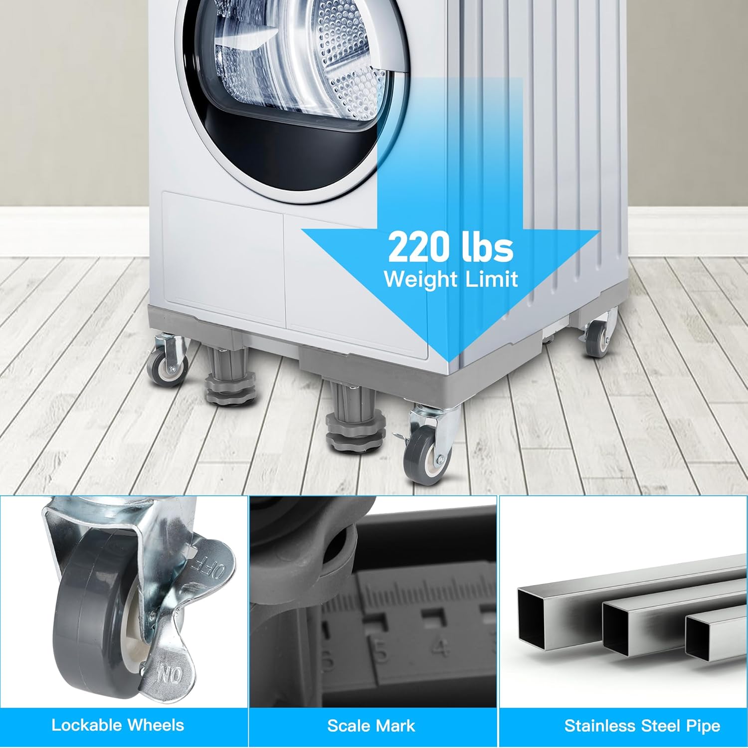 Washing Machine Stand with Wheels