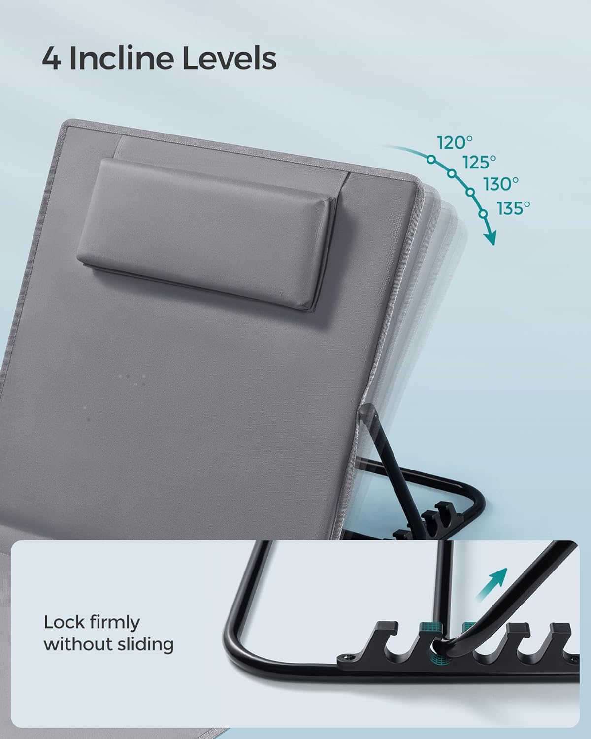 SONGMICS Set of 2 Folding Beach Sunloungers GCB251G01