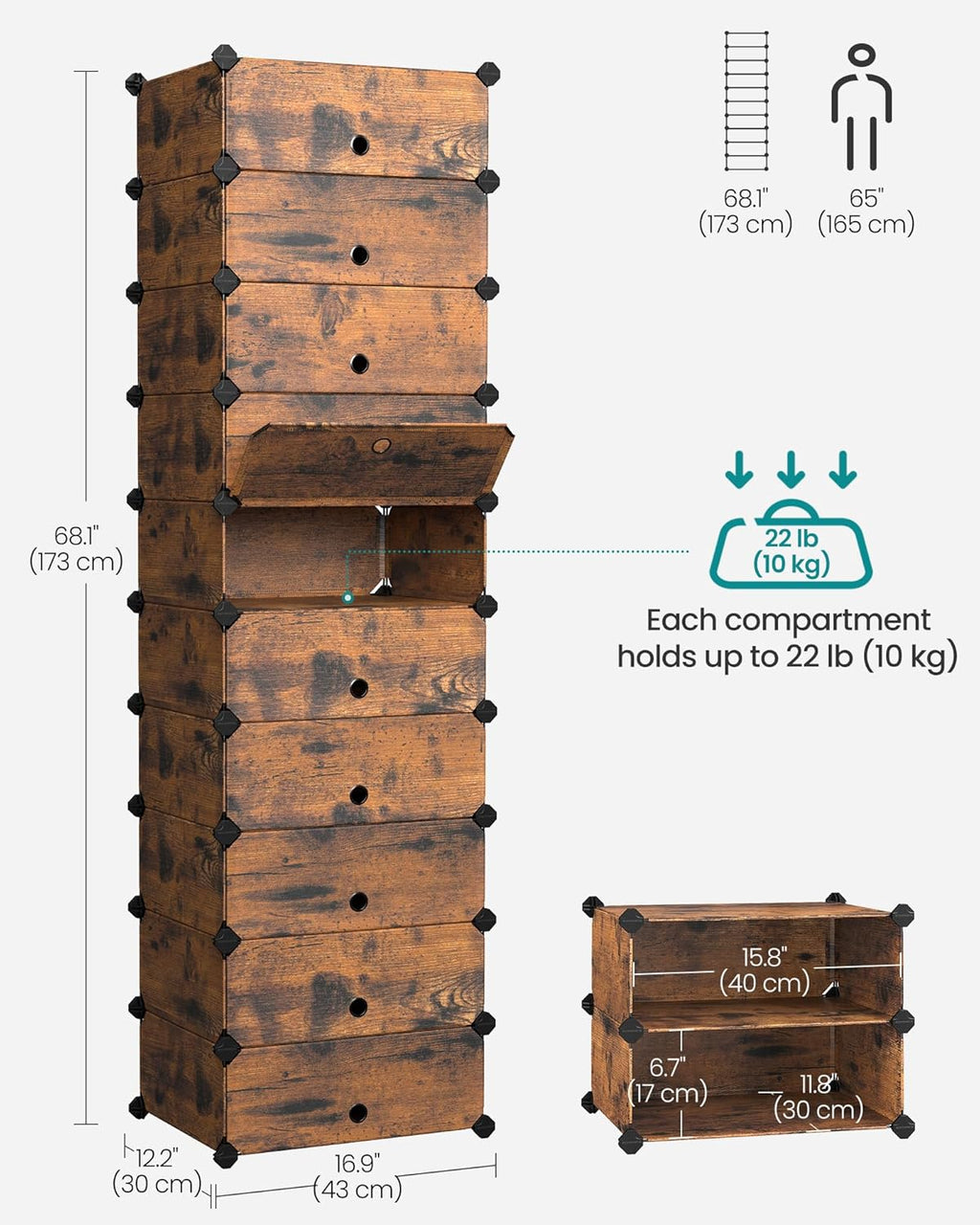 SONGMICS Interlocking Shoe Rack LPC010A01