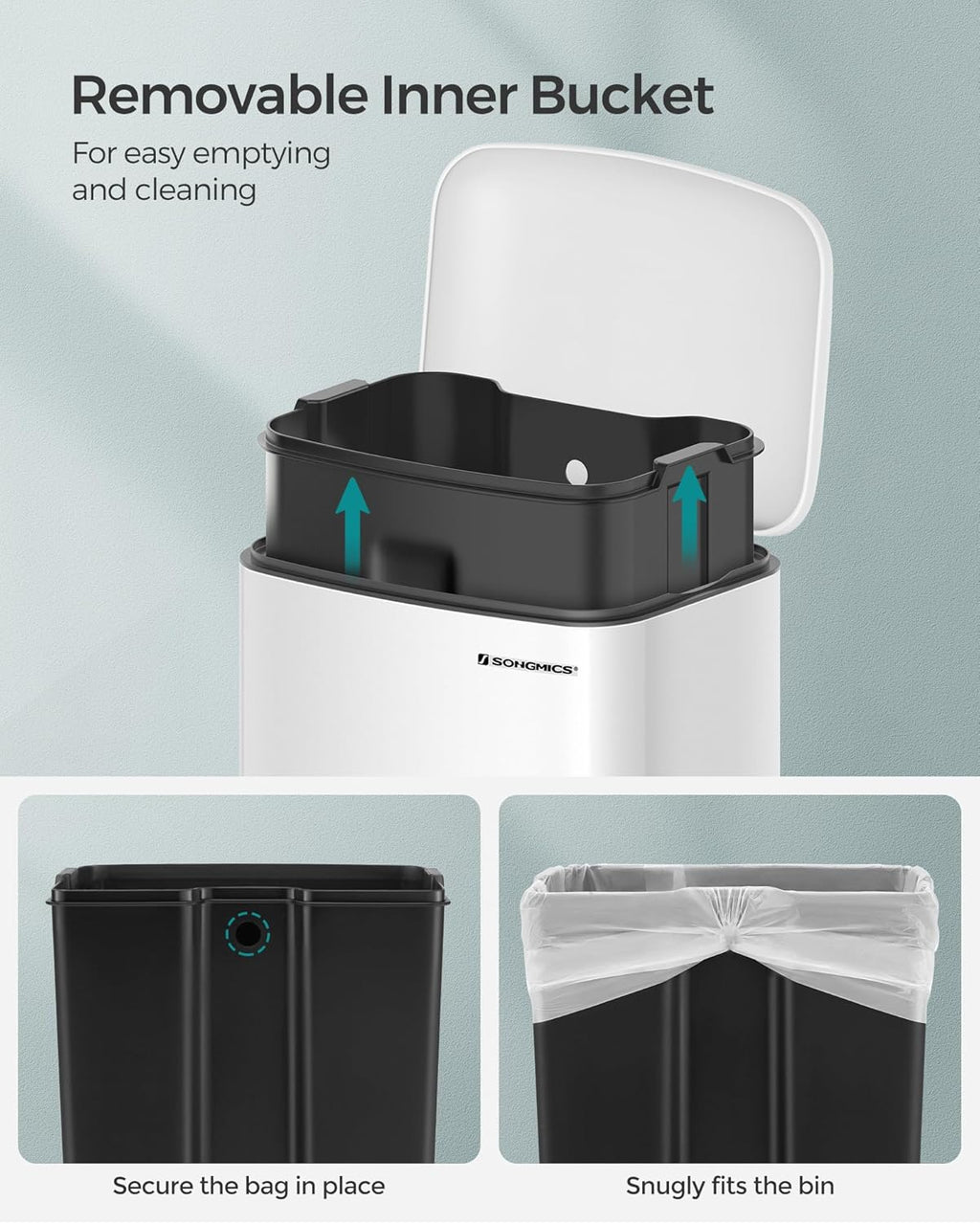 SONGMICS Kitchen Bin LTB101W01