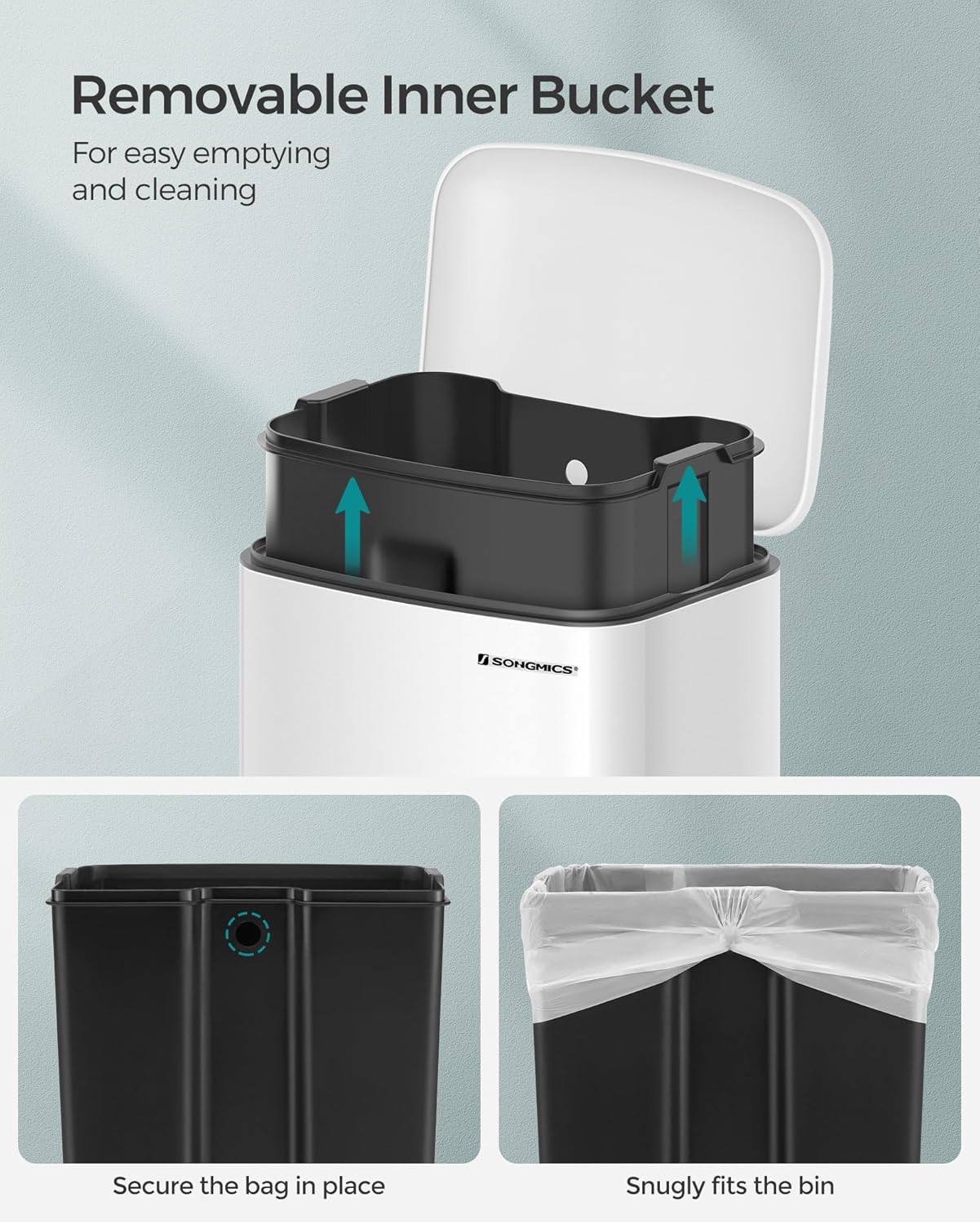 SONGMICS Kitchen Bin LTB101W01