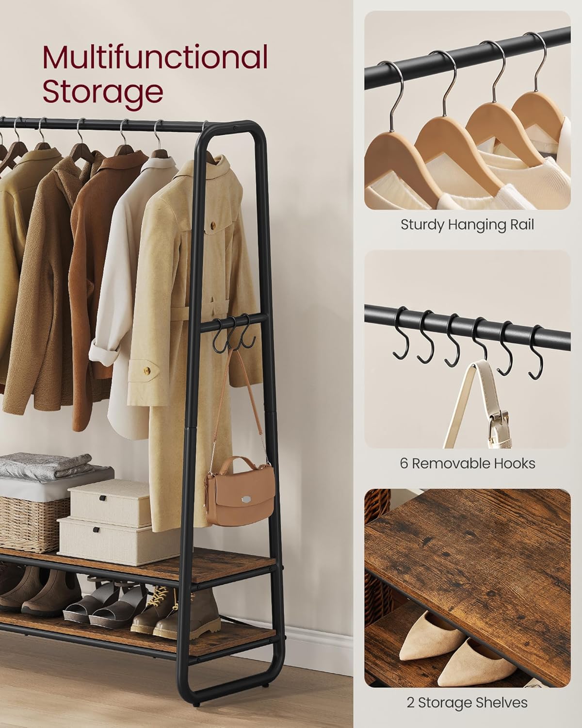 VASAGLE Clothes Rail RGR119B01