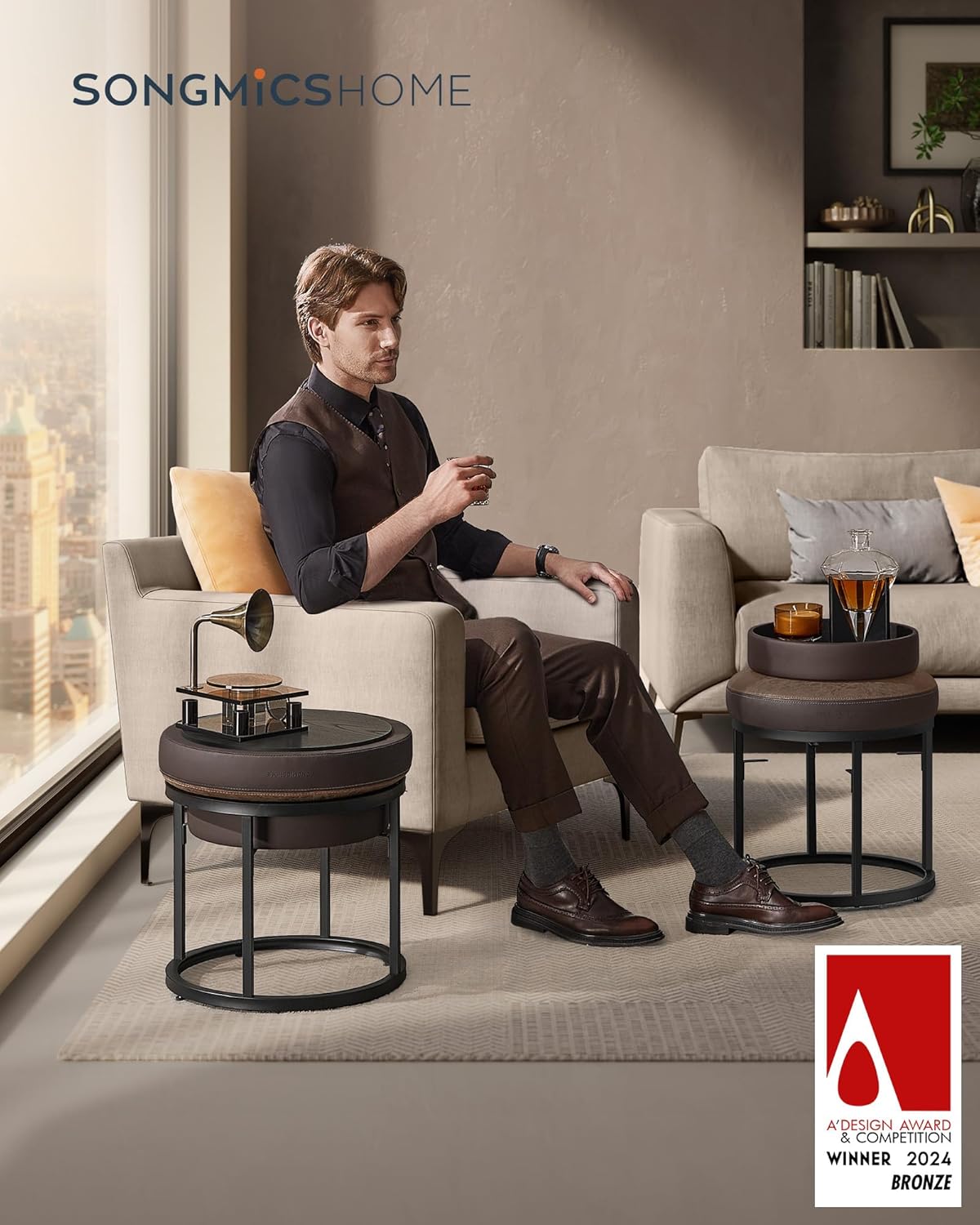 SONGMICS Vanity Chair Stool