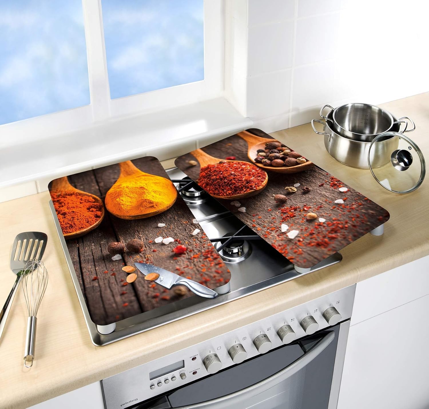 WENKO Set of 2 Glass Hob Protection