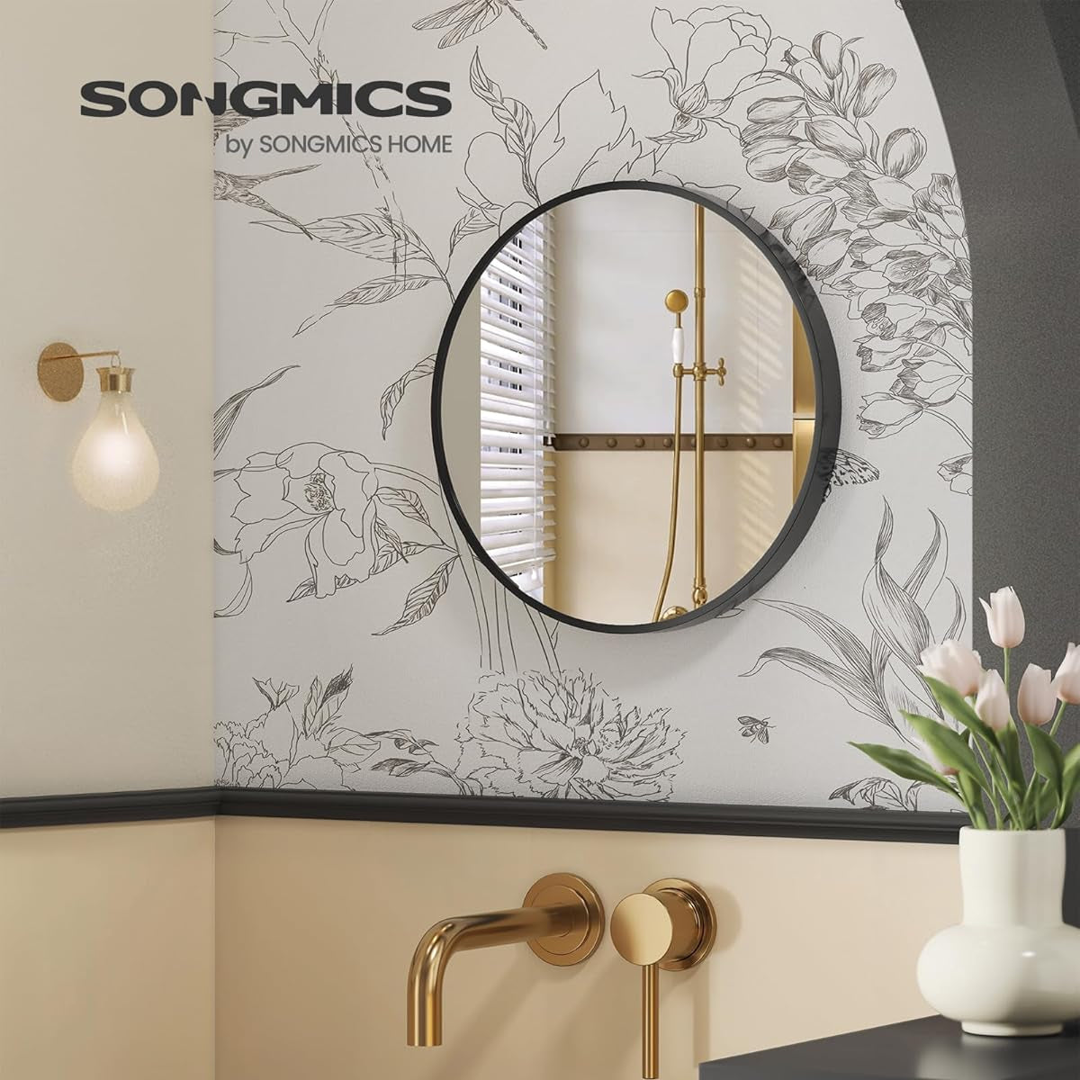 SONGMICS Round Mirror LWM104B01