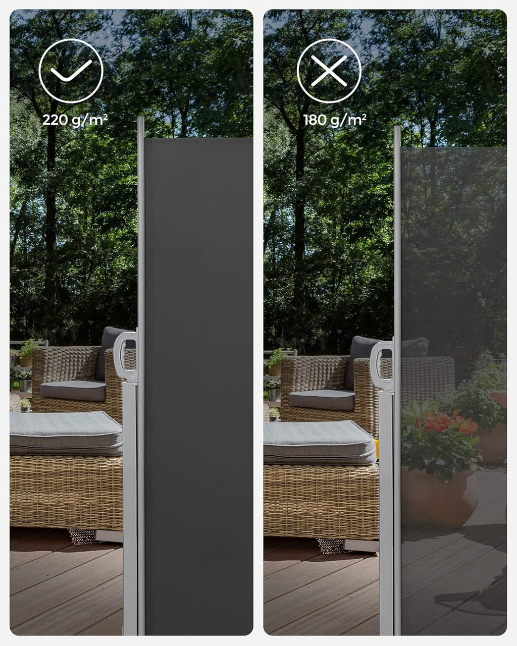 SONGMICS Side Awning with Steel Box GSA165G02