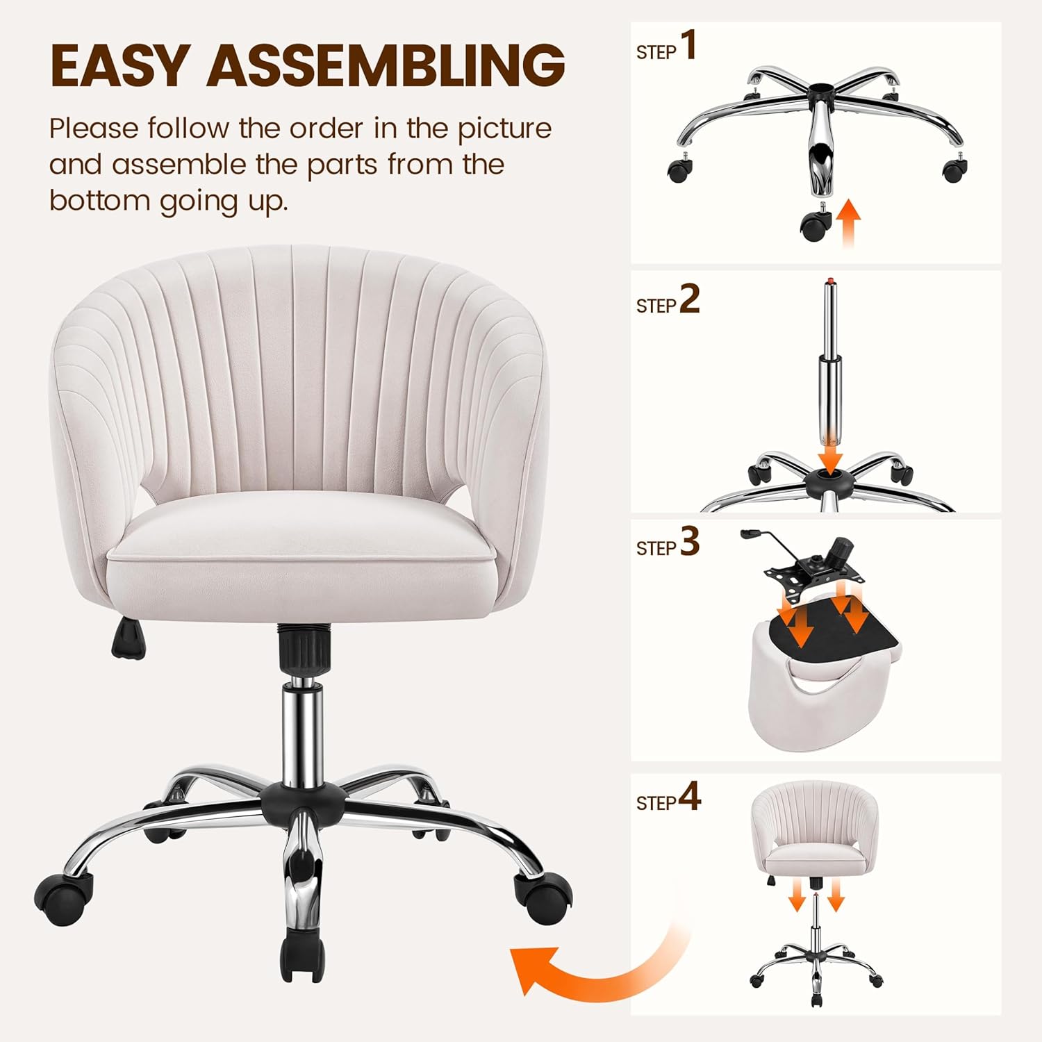 Yaheetech Velvet Vanity Desk Chair