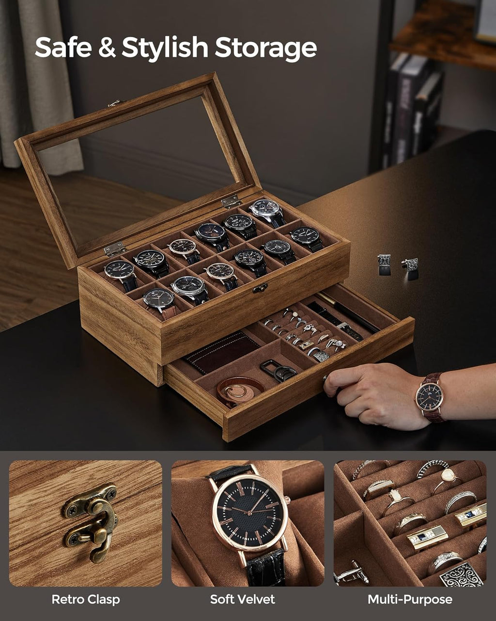 SONGMICS Watch Box UJOW012K01