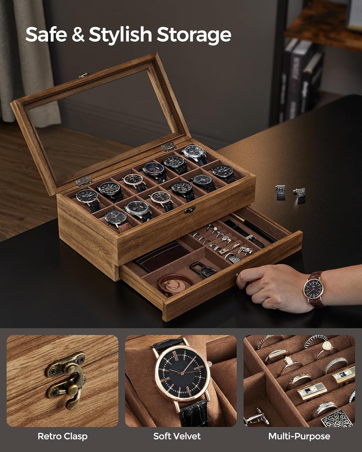 SONGMICS Watch Box UJOW012K01