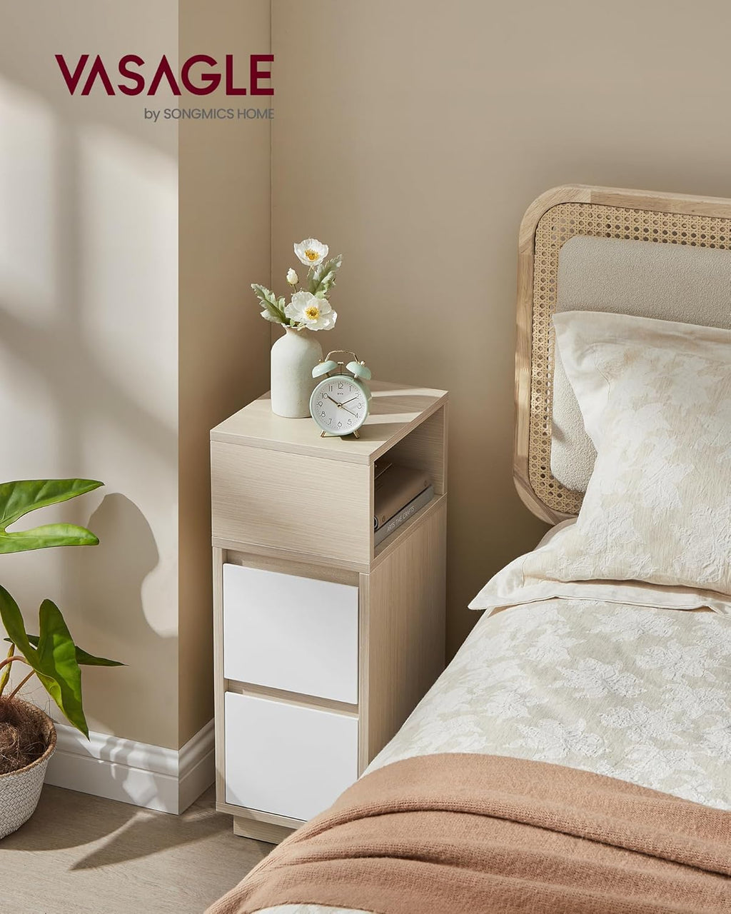 VASAGLE Narrow Bedside Table LET656N01