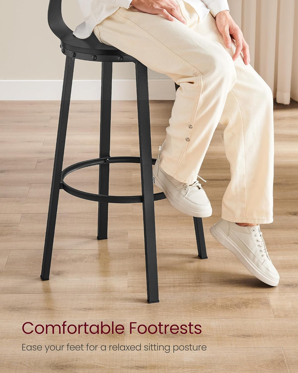 VASAGLE Bar Stools Set of 2 ULBC026B56