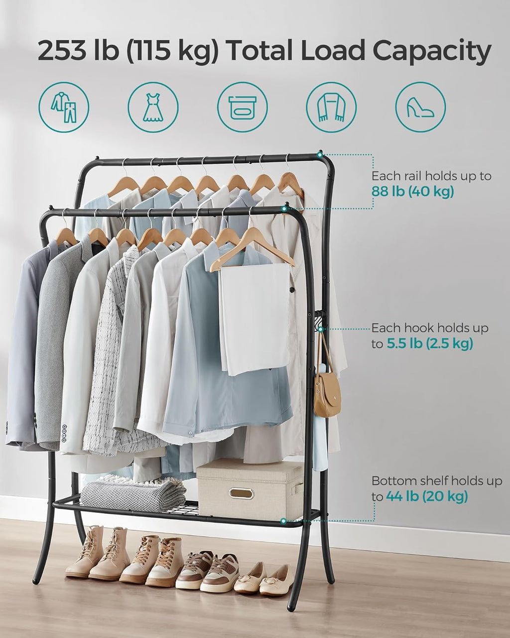 SONGMICS Clothes Rail HSR109B01