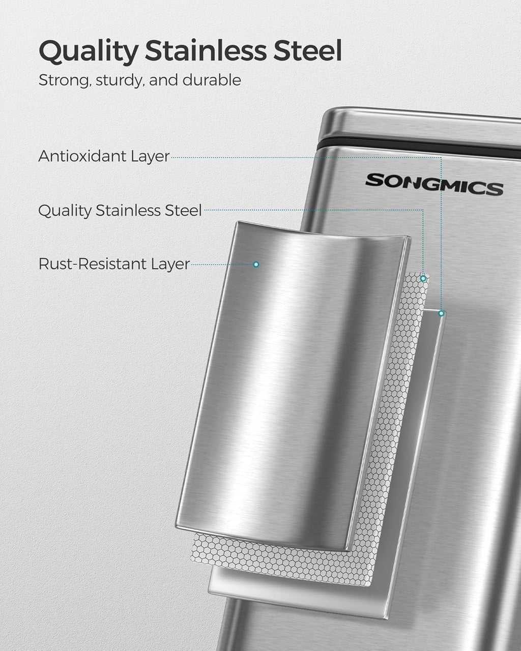 SONGMICS Bathroom Trash Can LTB560E05