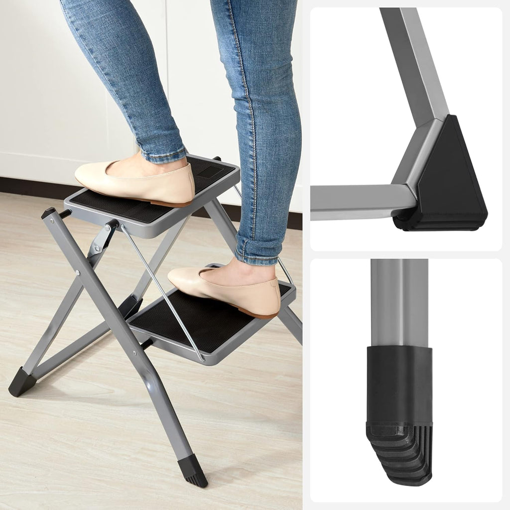 SONGMICS Folding 2 Step Ladder GSL002GY01