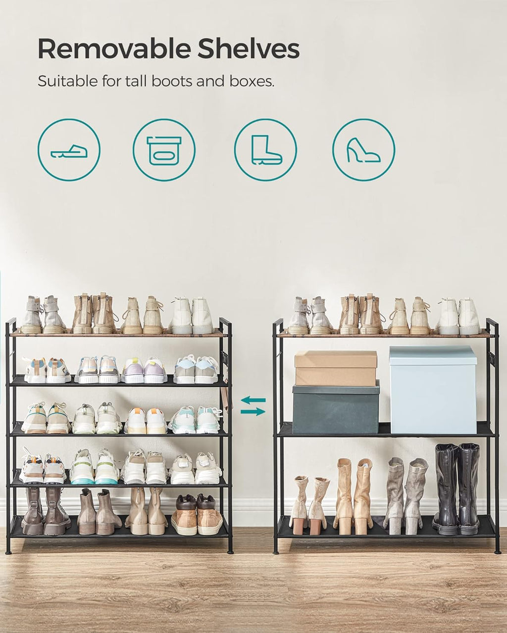 SONGMICS 5-Tier Shoe Rack LMR035B01