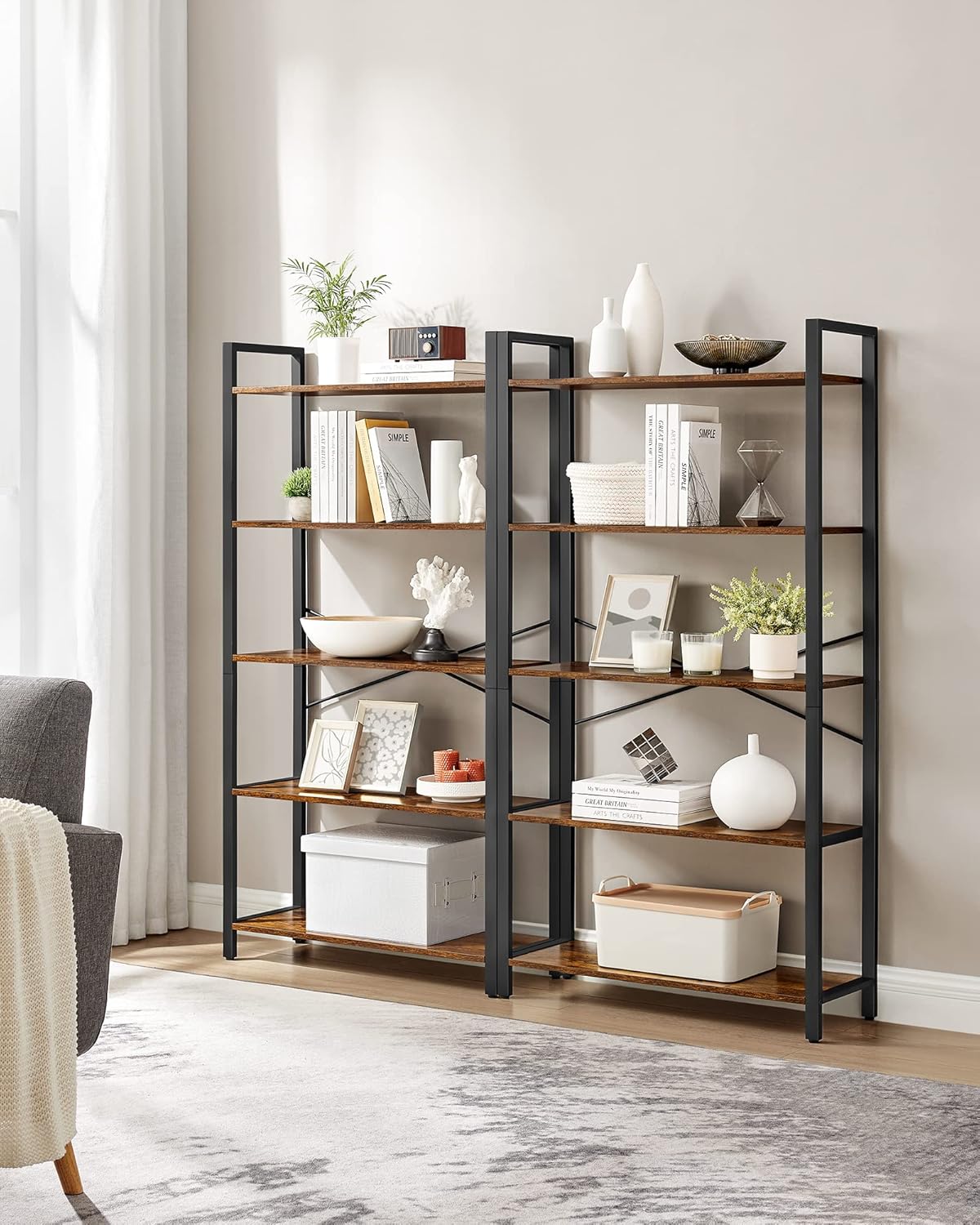 VASAGLE 5-Tier Bookshelf LLS061B01