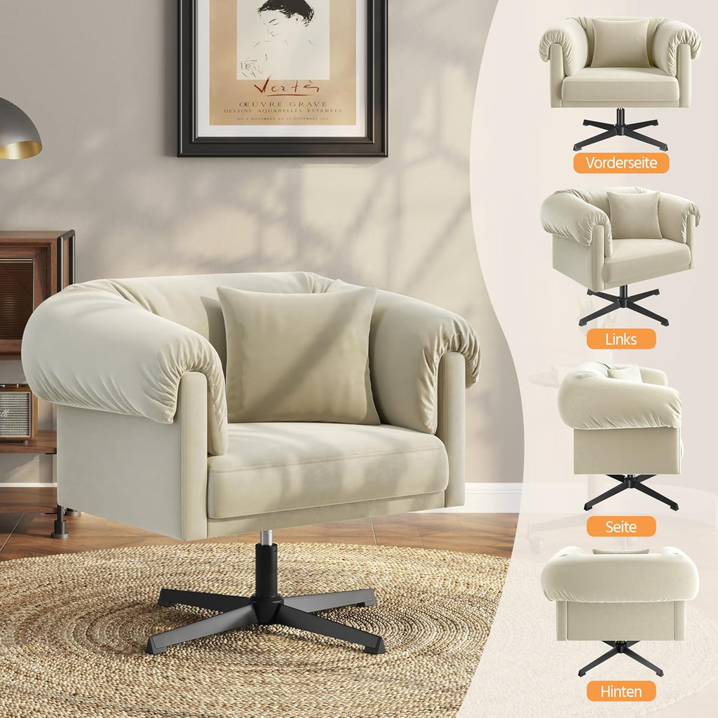 Yaheetech Armchair 360° Rotatable Lounge Chair