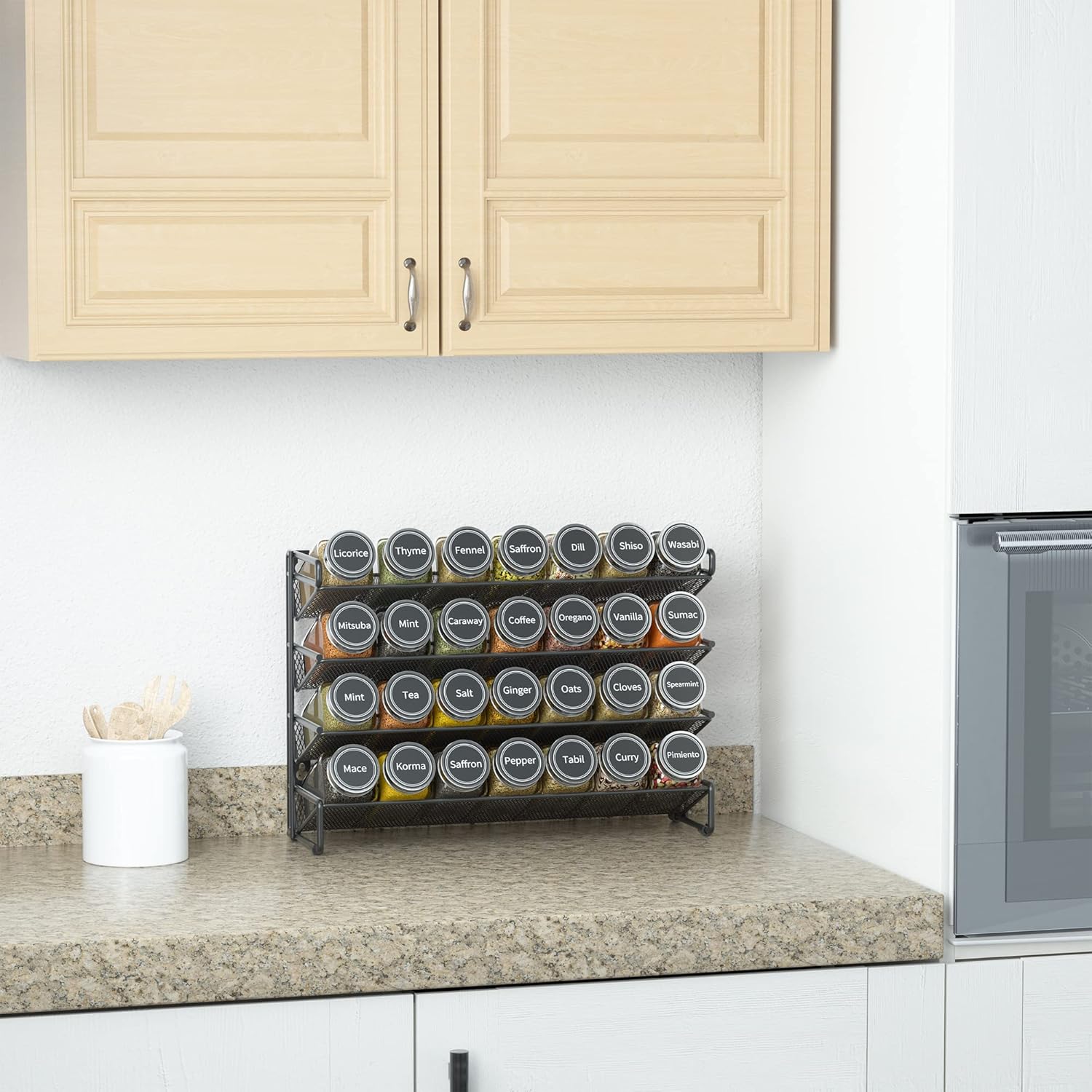 Spice Rack with 28 Spice Jars