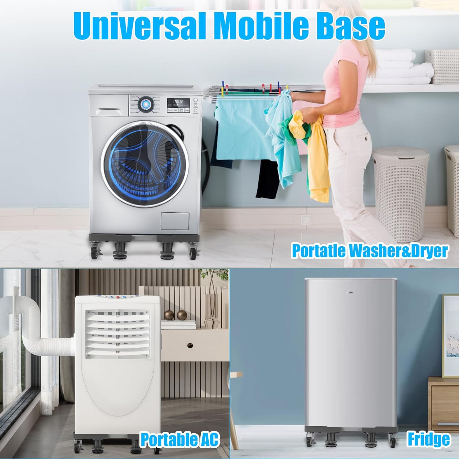 Washing Machine Stand with Wheels