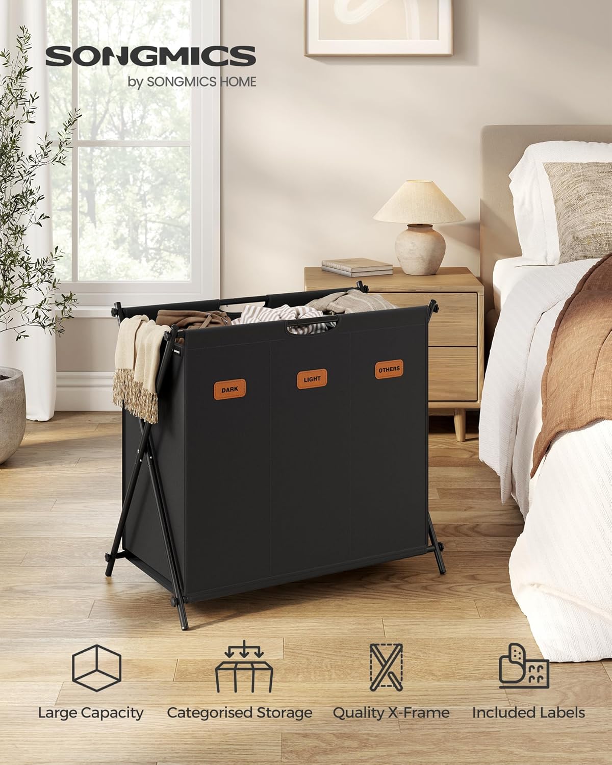 SONGMICS Laundry Hamper LCB130B01