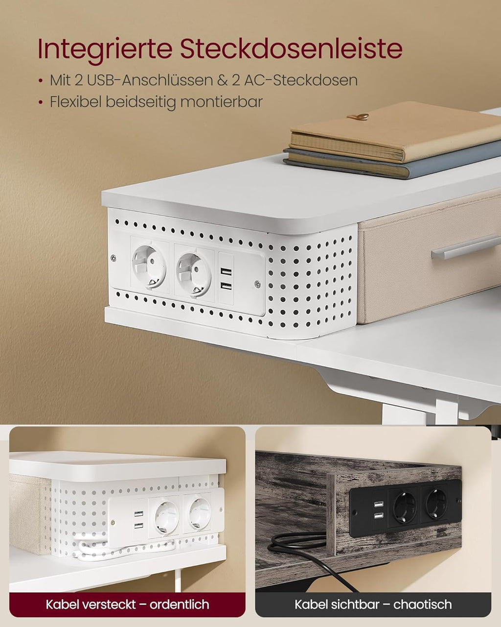 VASAGLE Height-adjustable electric desk LSD184W01