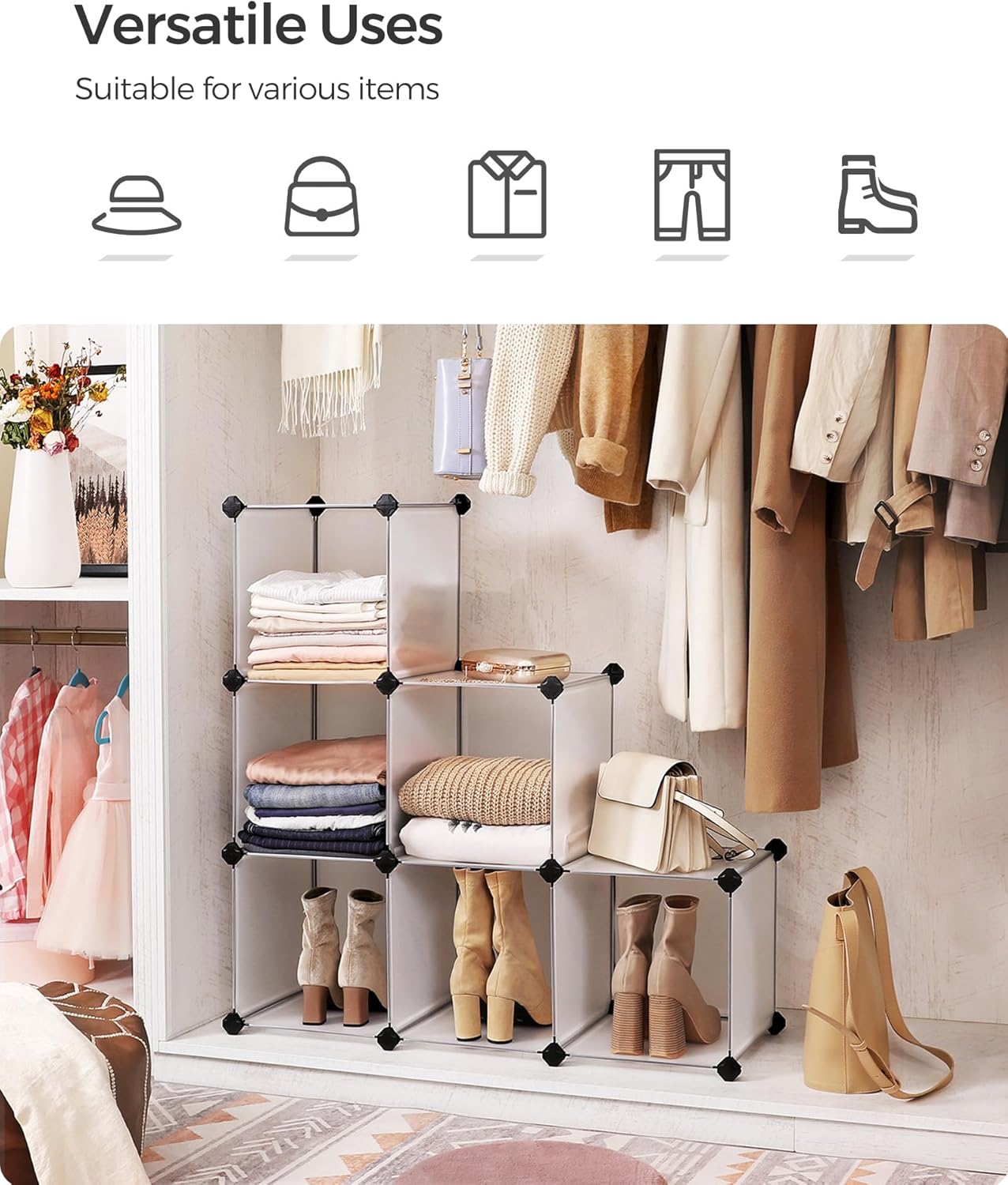 SONGMICS 12-Cube Shoe Rack LPC342W01
