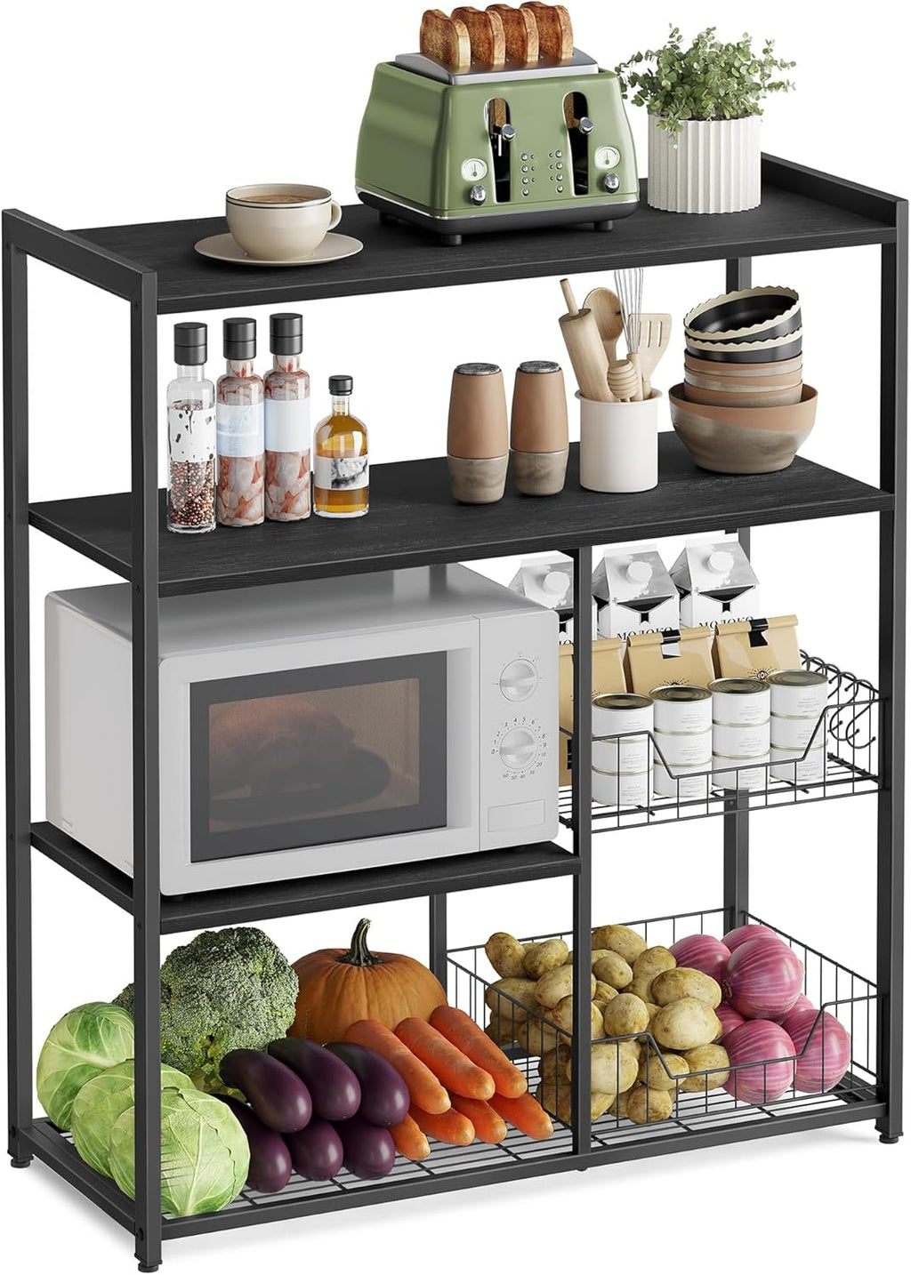 VASAGLE Microwave Kitchen Storage Cabinet
