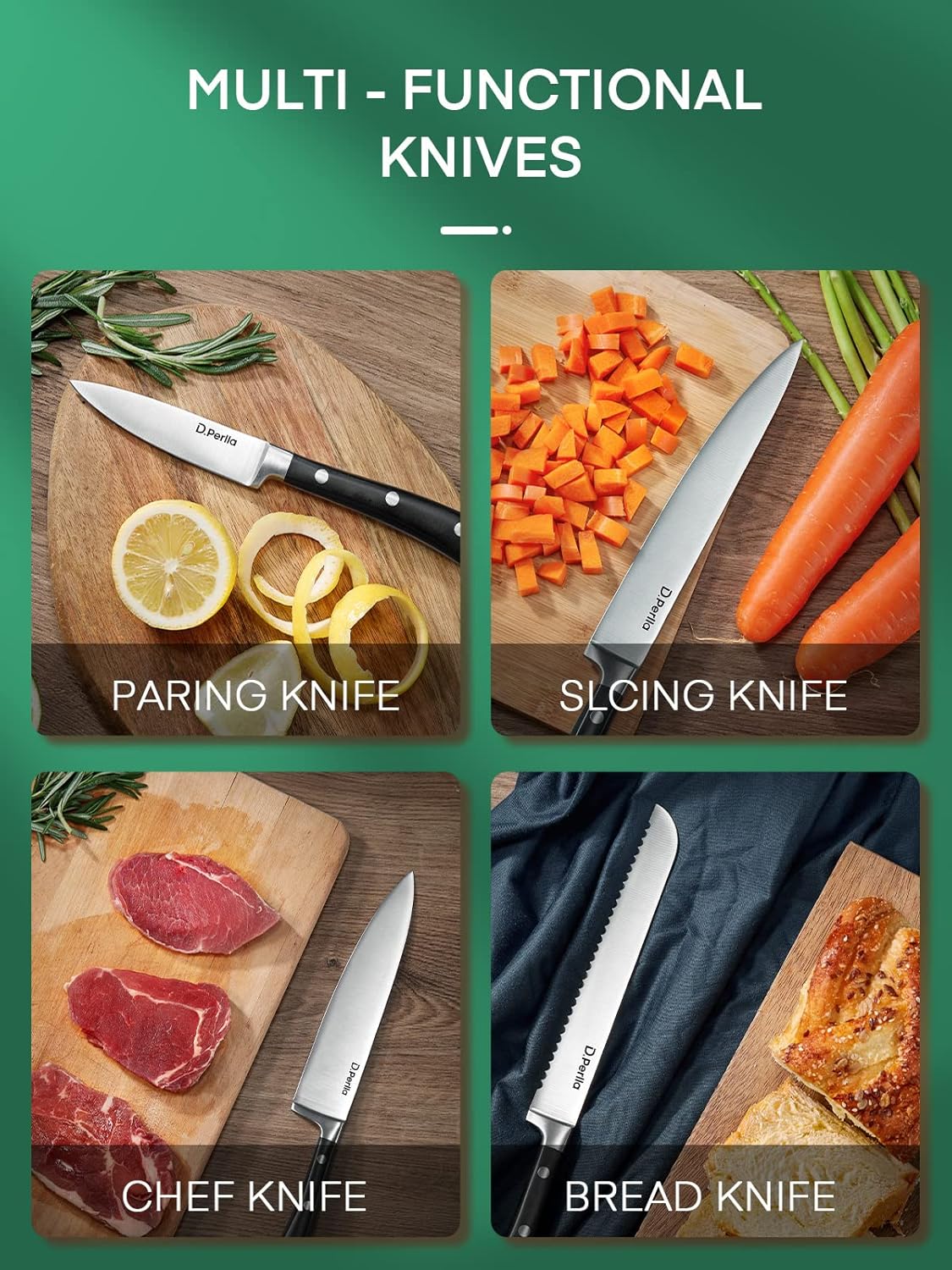 D.Perlla 6-Piece Kitchen Knife Set