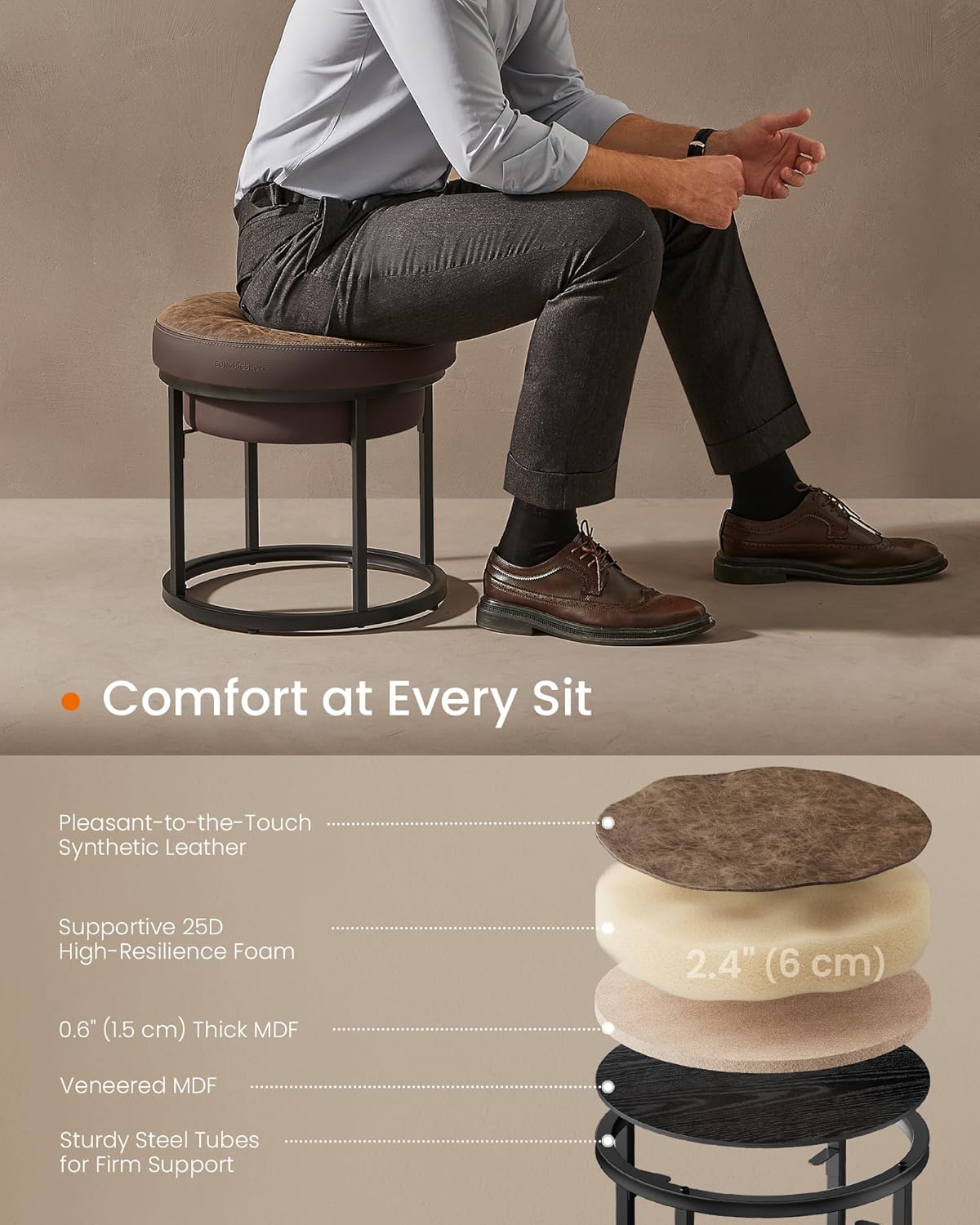 SONGMICS Vanity Chair Stool