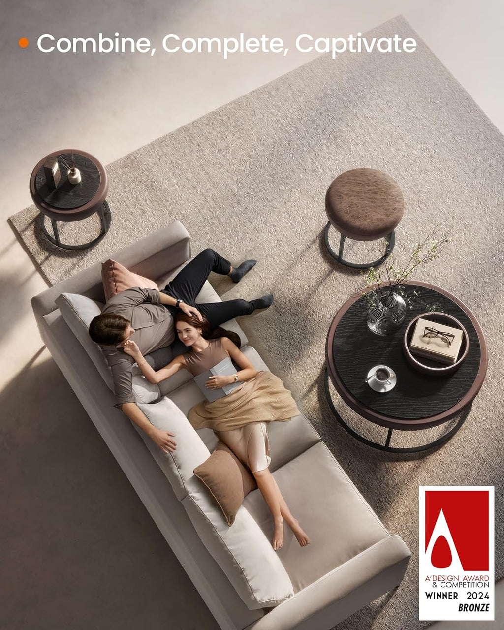 SONGMICS Vanity Chair Stool