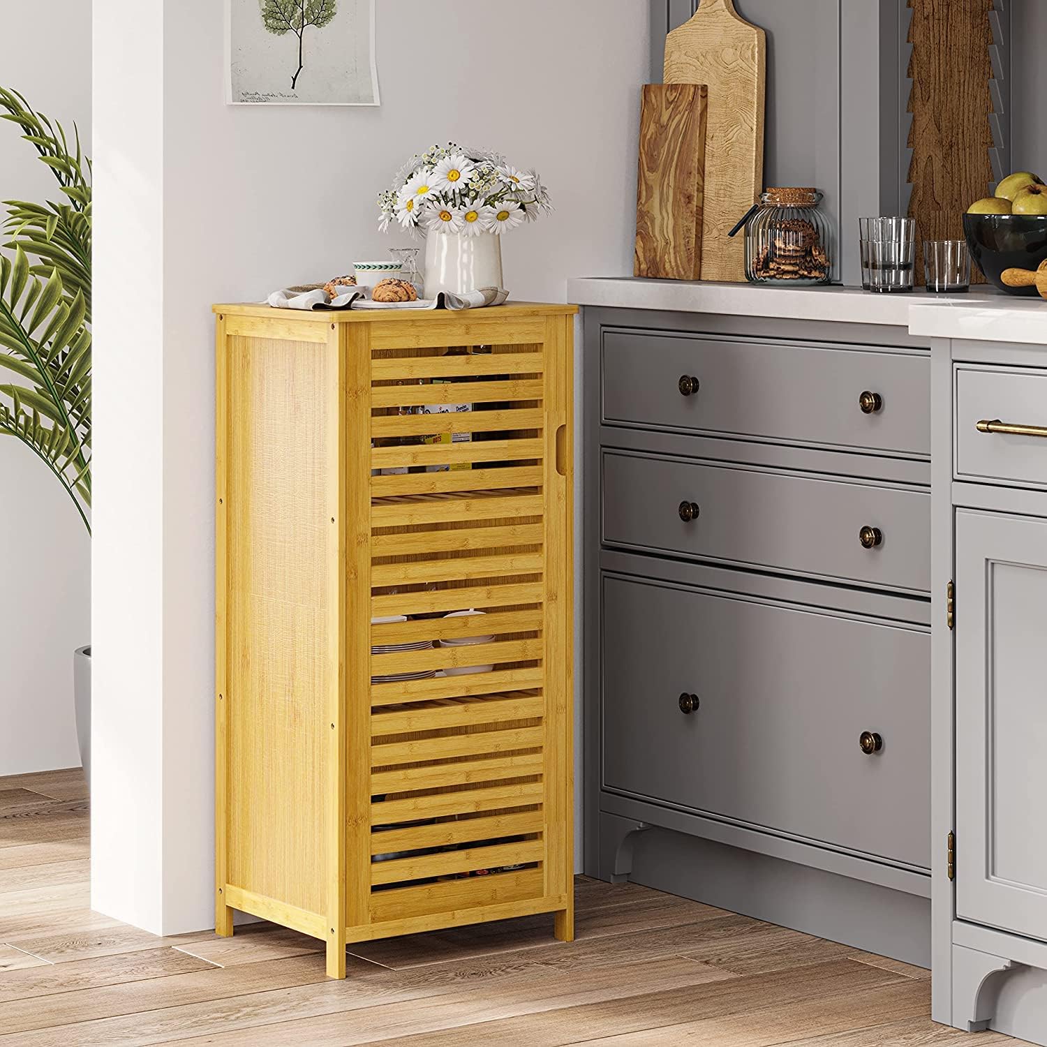 Narrow Bamboo  Cabinet