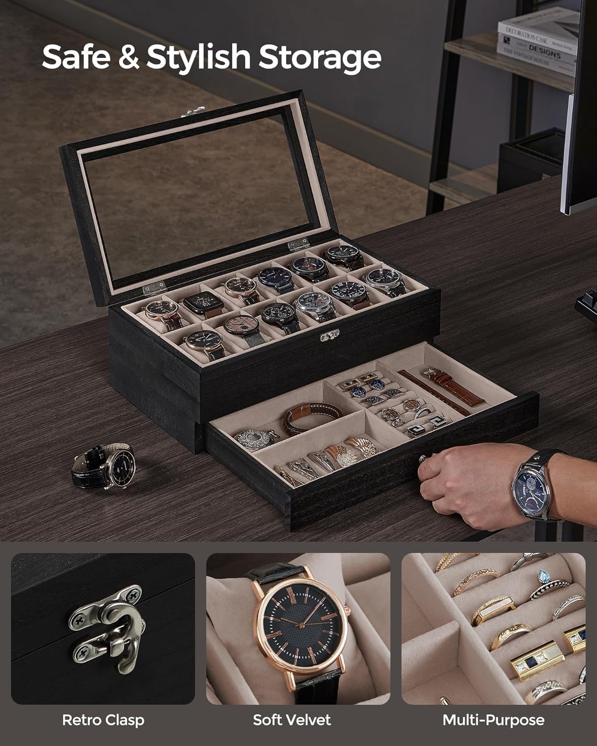 SONGMICS Watch Box JOW012B01