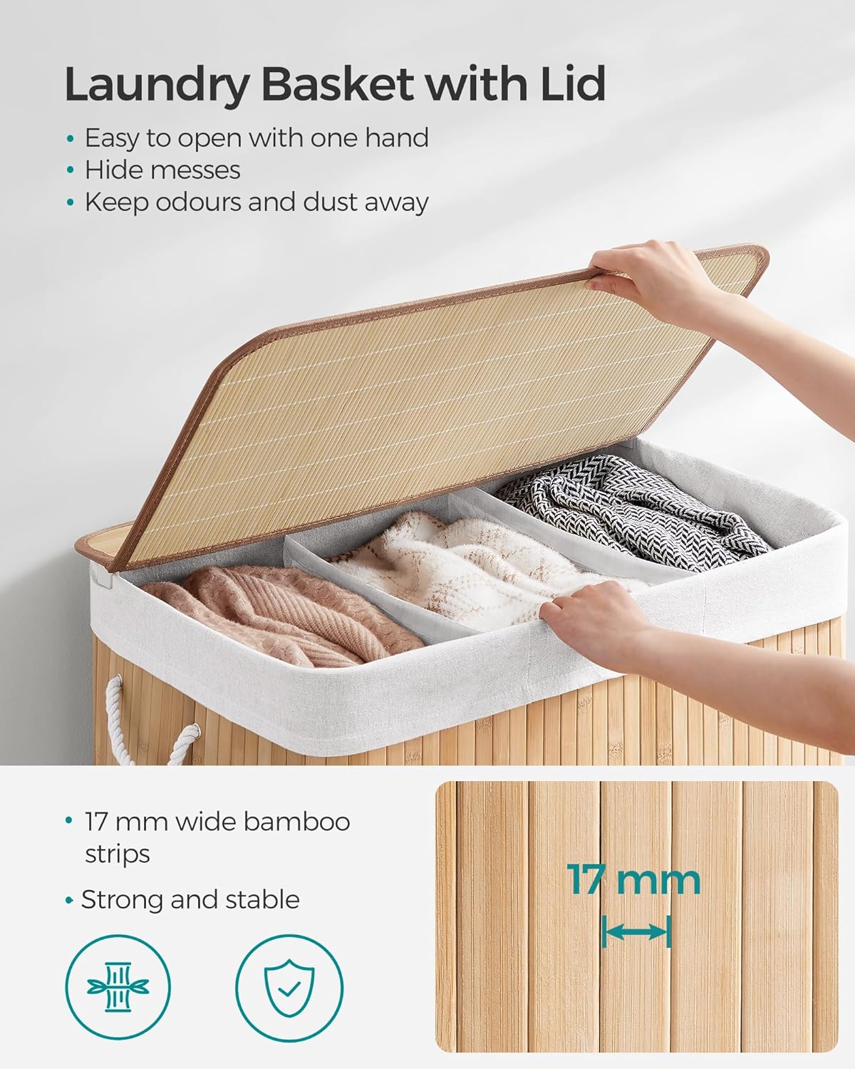 SONGMICS Laundry Basket LCB091N01