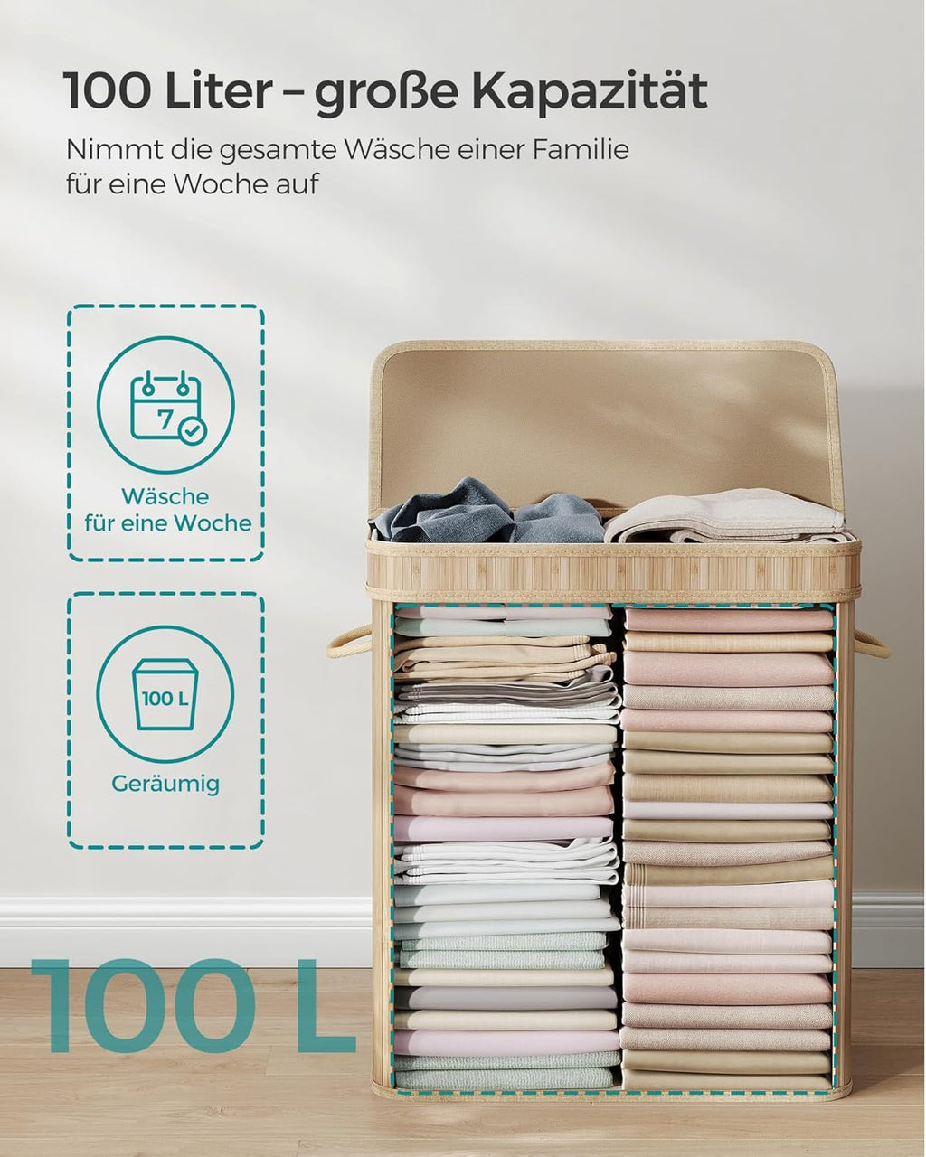 SONGMICS Laundry Basket LCB063N01