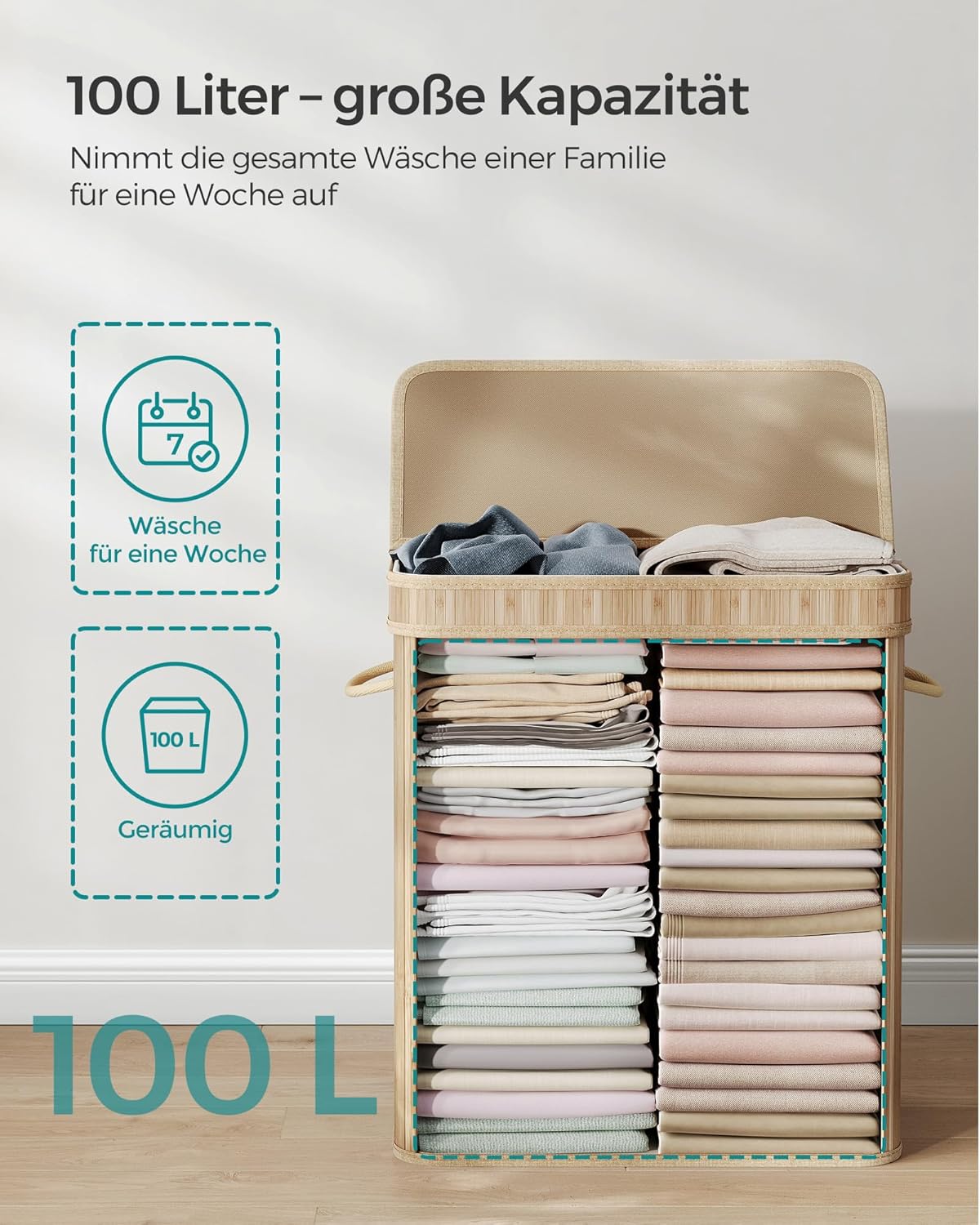 SONGMICS Laundry Basket LCB063N01