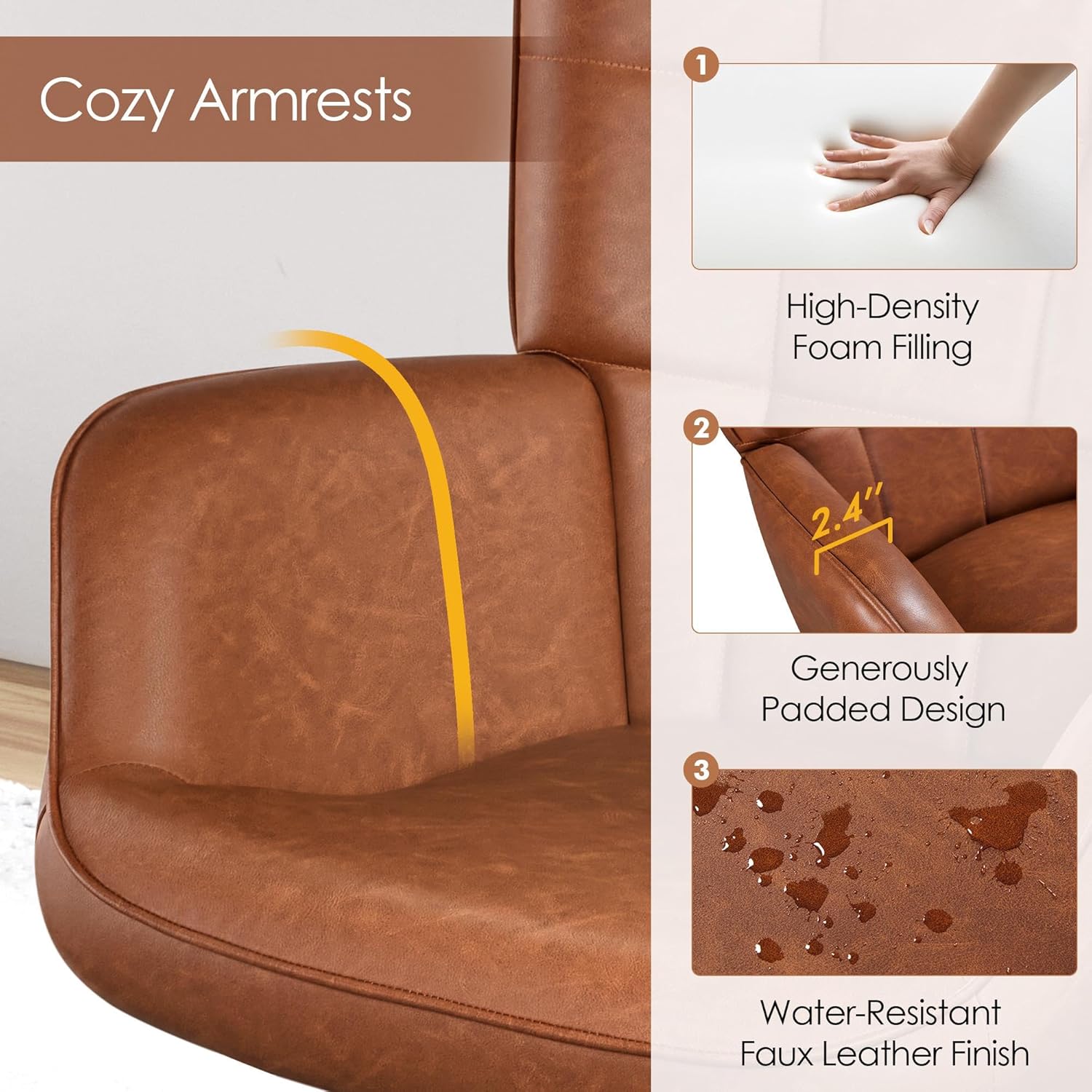 Yaheetech PU Leather Armchair