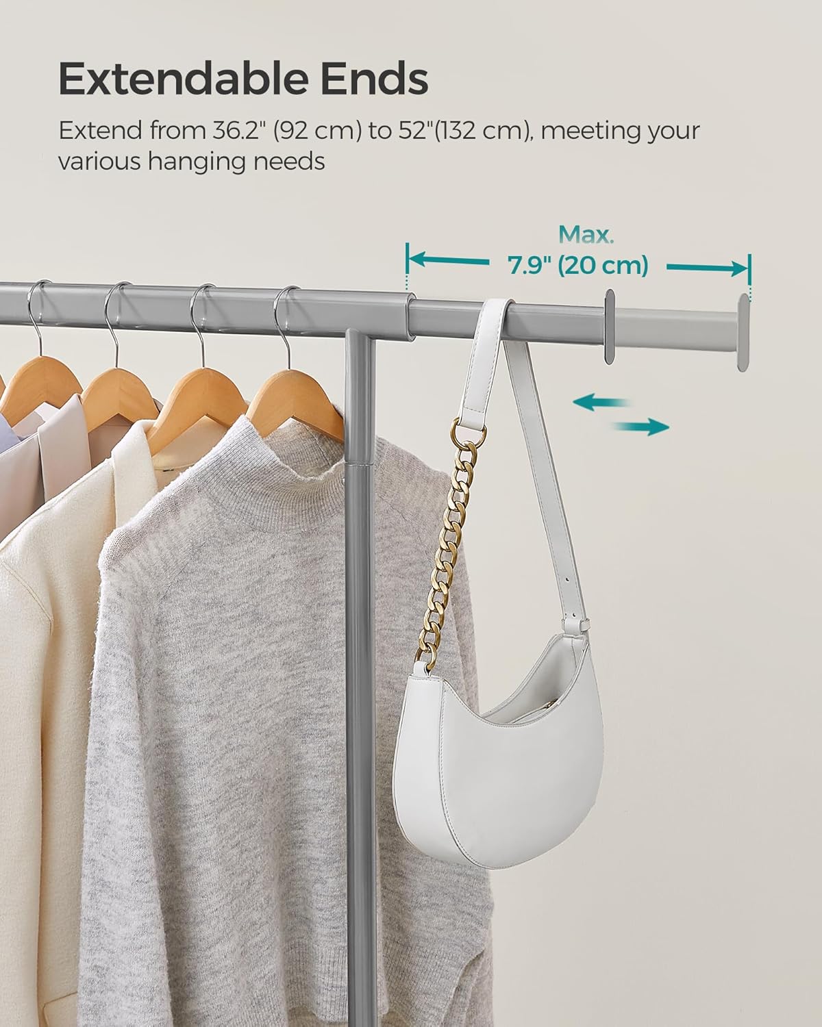 SONGMICS Clothes Rack on Wheels HSR013G01