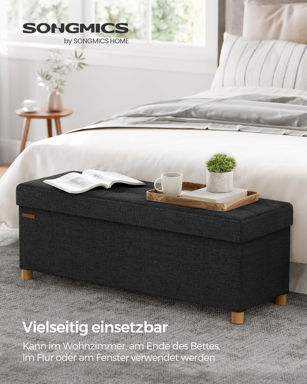 SONGMICS Stool with Storage Space LSF016B11