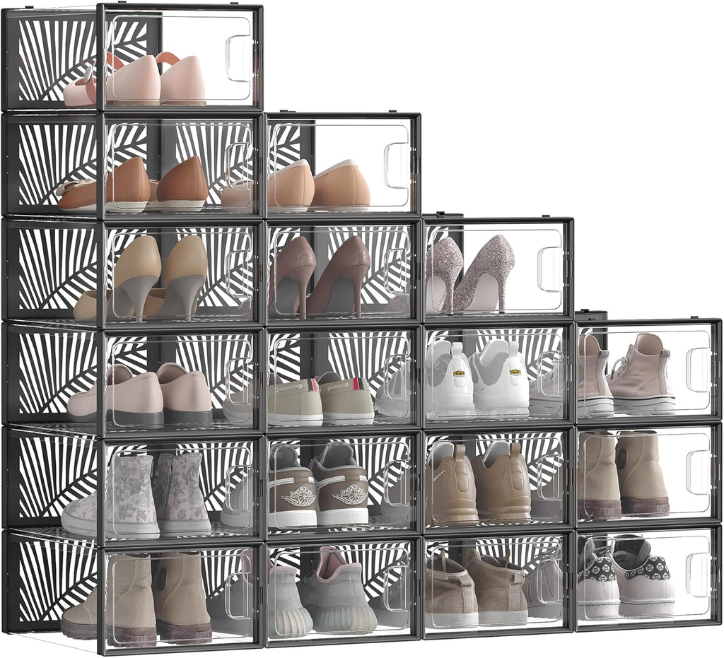 SONGMICS Set of 18 Shoe Boxes LSP106B18