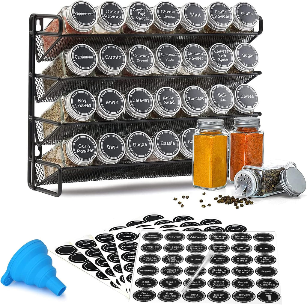 Spice Rack with 28 Spice Jars