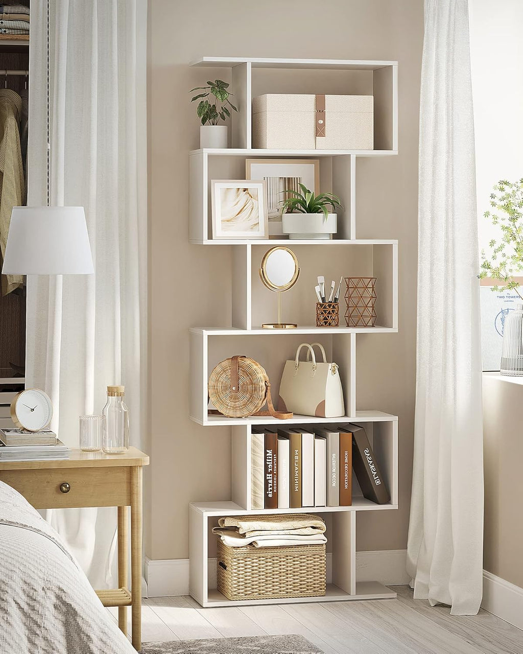 VASAGLE Bookshelf LBC61WT