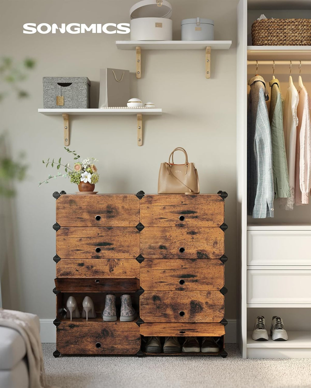 SONGMICS Interlocking Shoe Rack LPC010A01