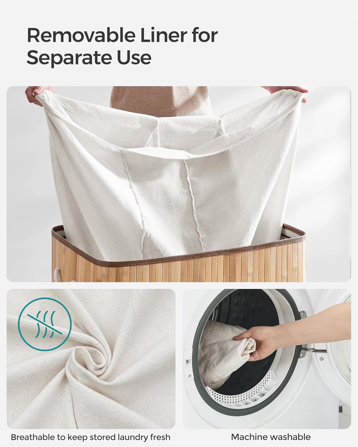 SONGMICS Laundry Basket LCB091N01