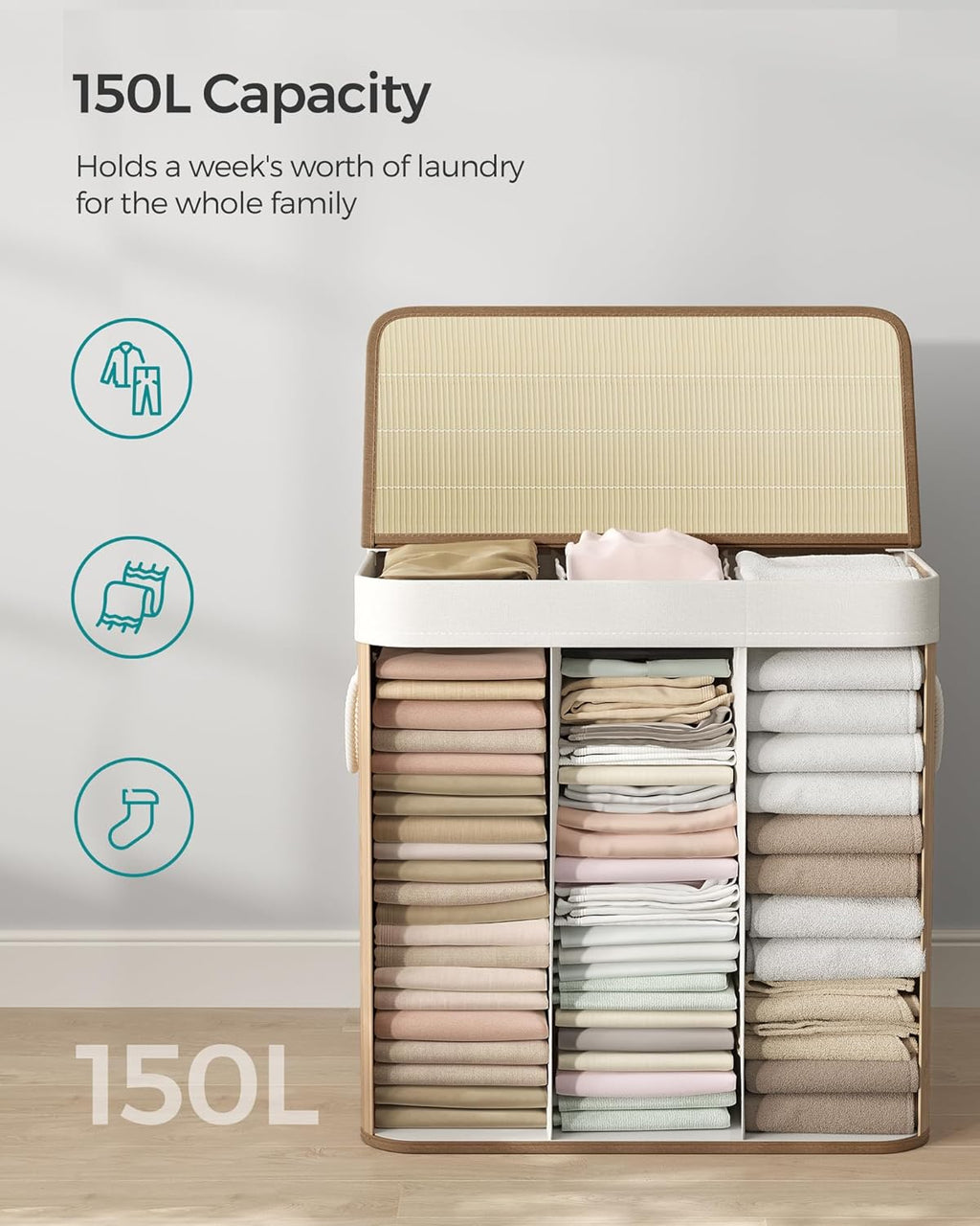 SONGMICS Laundry Basket LCB091N01