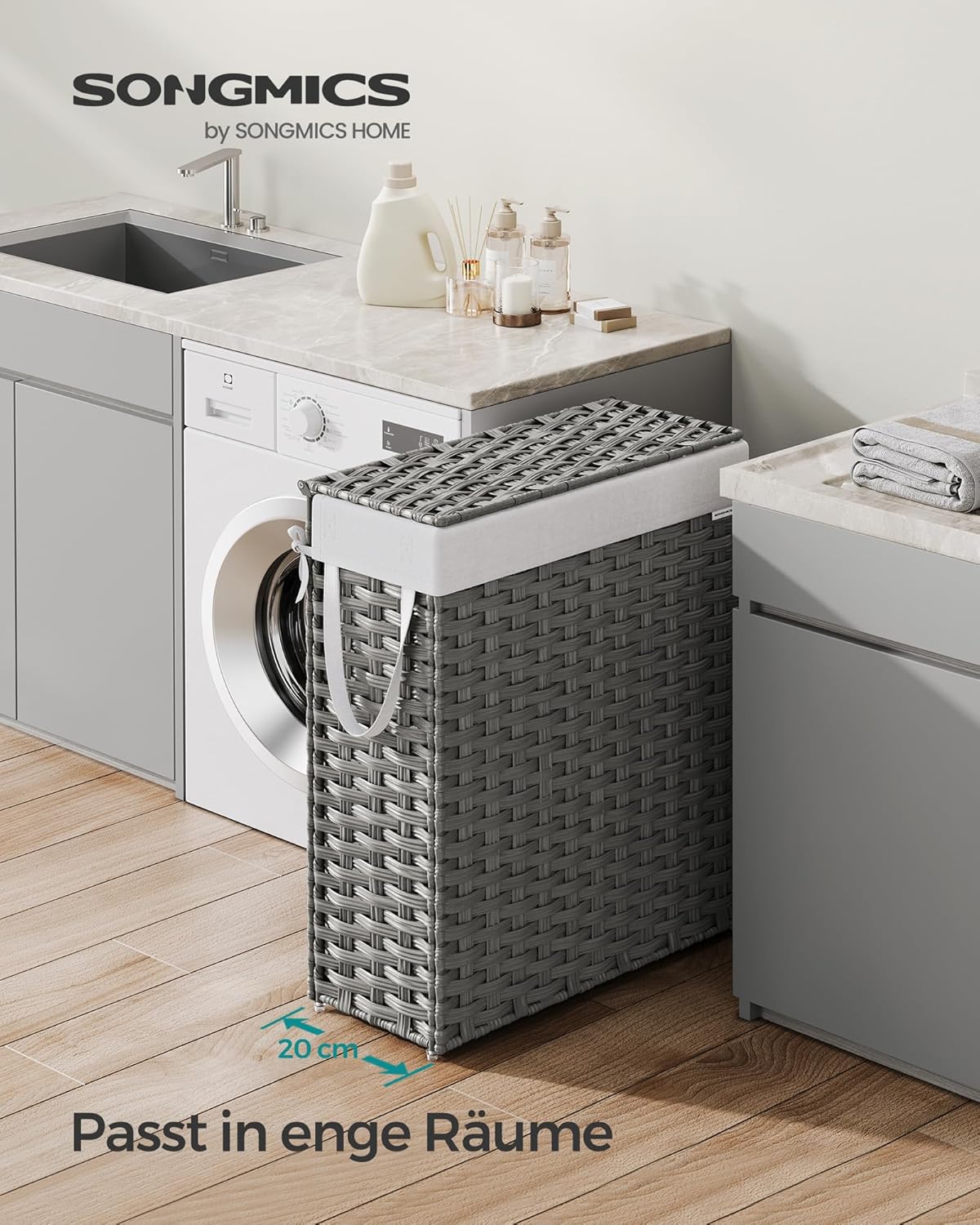 SONGMICS Slim Laundry Basket LCB164G01