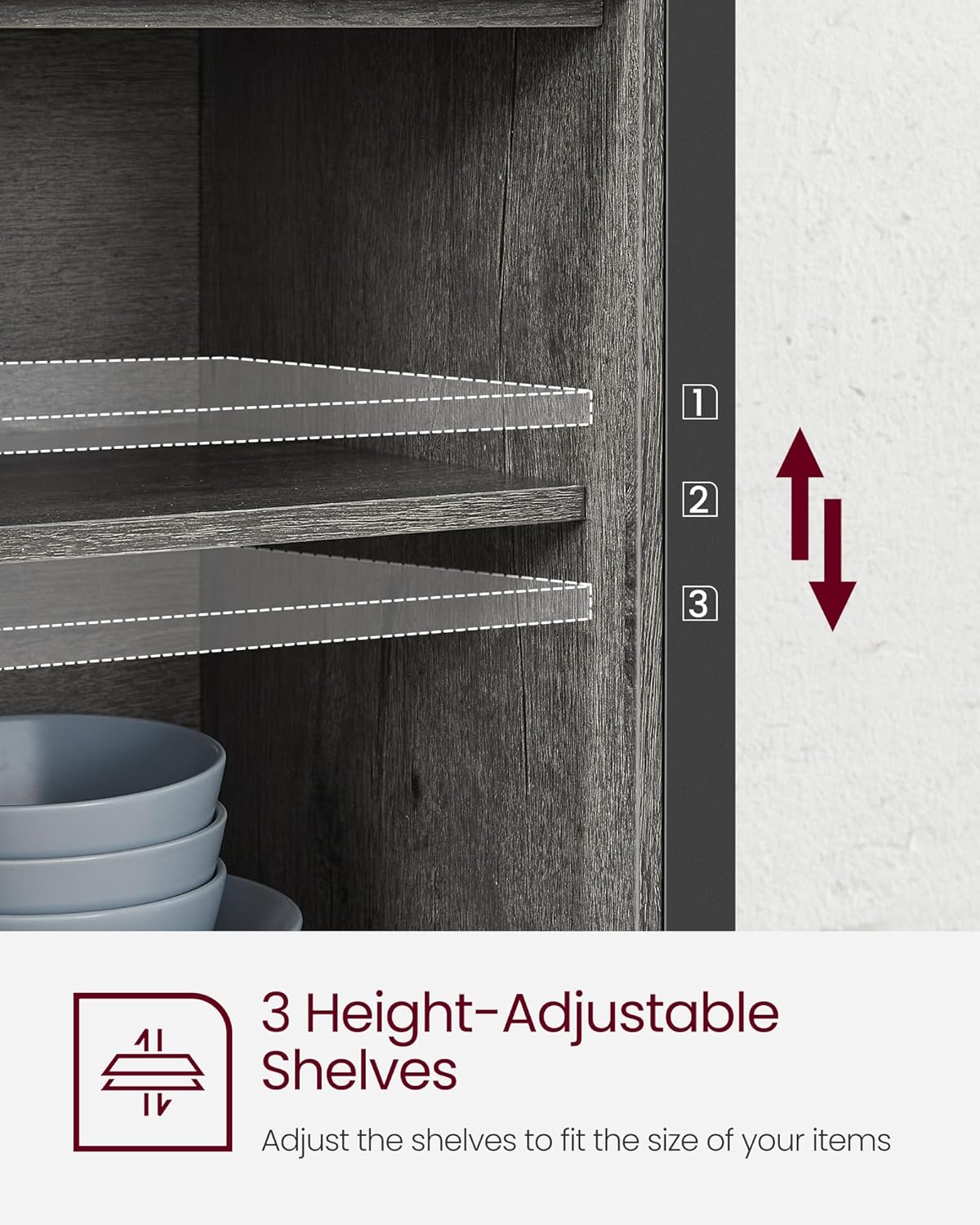 VASAGLE Sideboard, Kitchen Cabinet LSC092B04